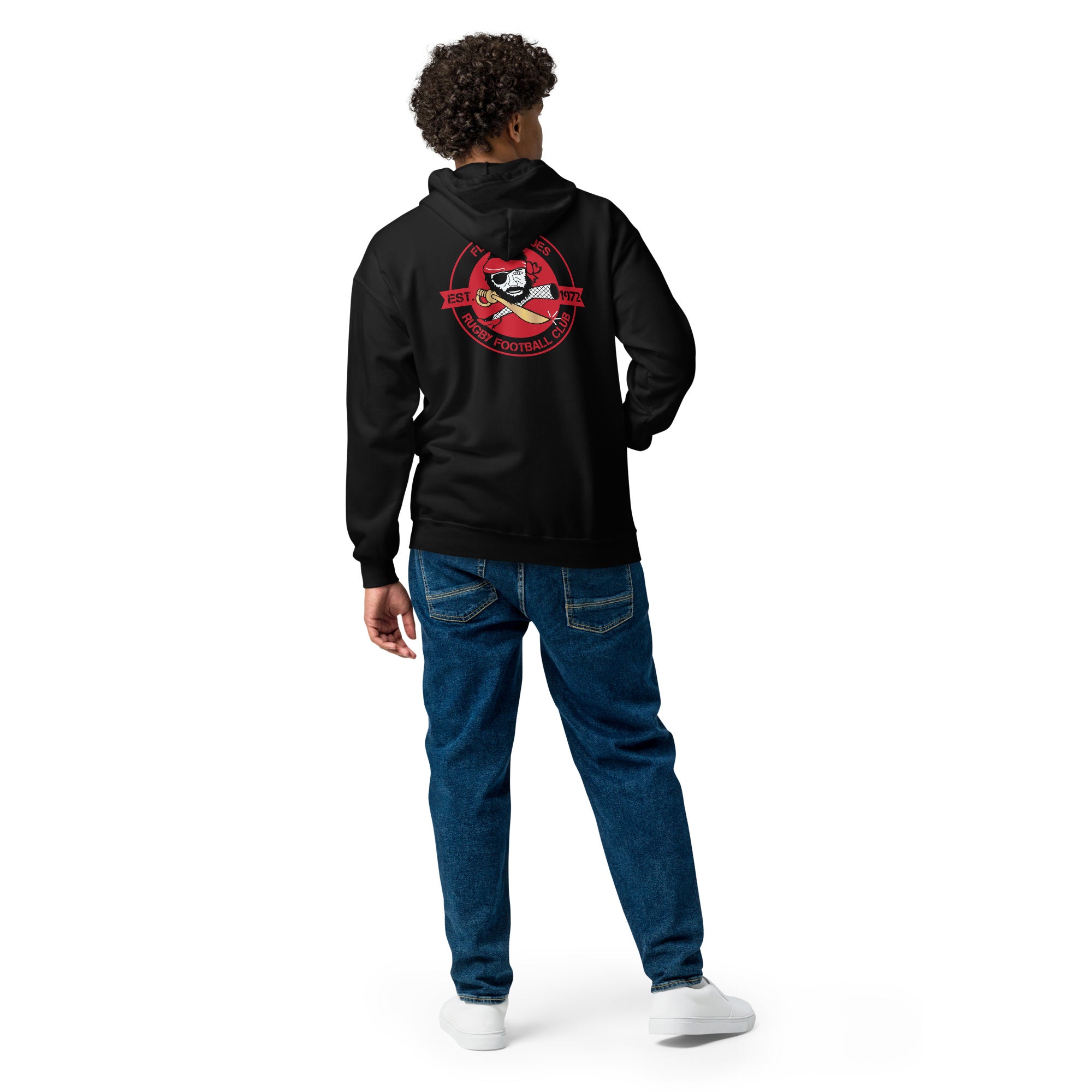 Flint Rogues RFC Heavy Blend Zip Hoodie - Men's Premium Pullover Fleece Jacket for Casual Wear & Outdoor Activities