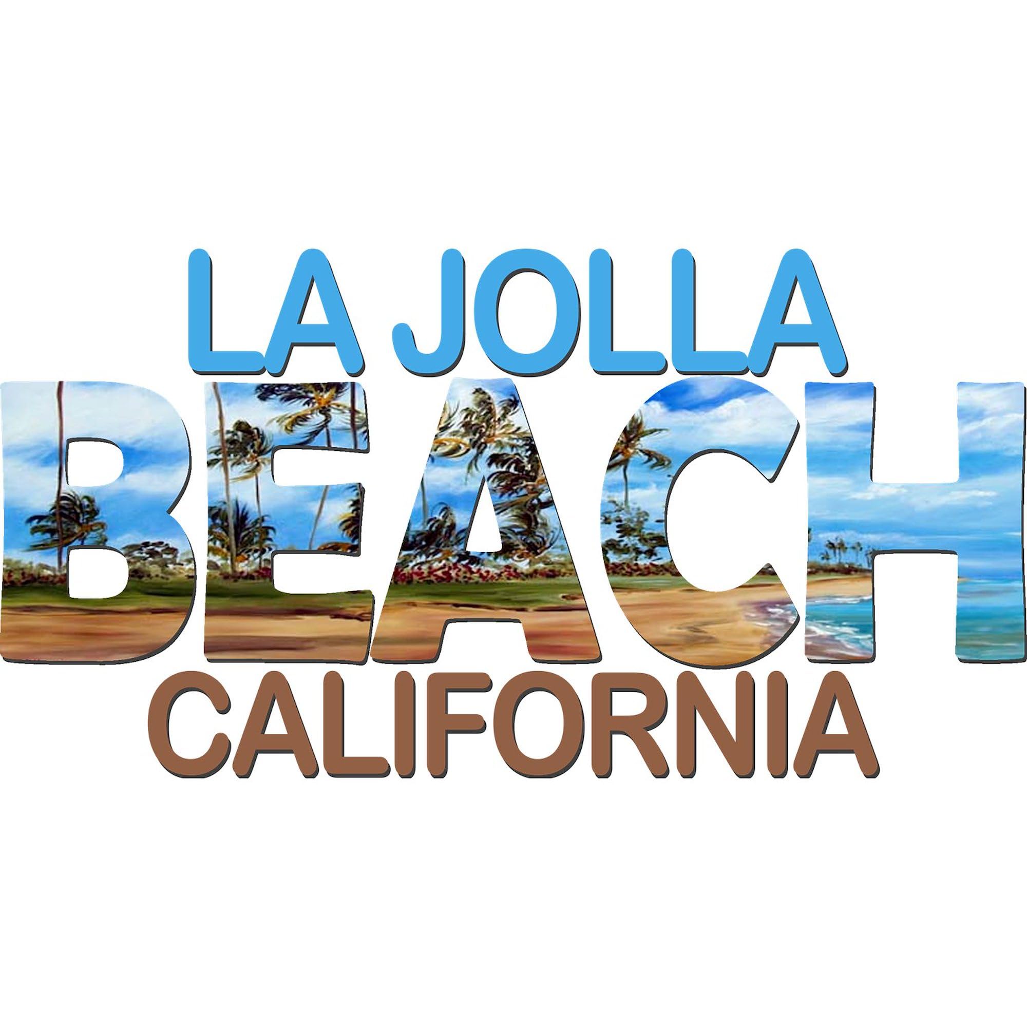 Summer La Jolla Shores California Oval Car Bumper Sticker - Waterproof Vinyl Decal for Cars, Laptops, Windows | Beach Vacation, Surfing, Road Trip Accessories