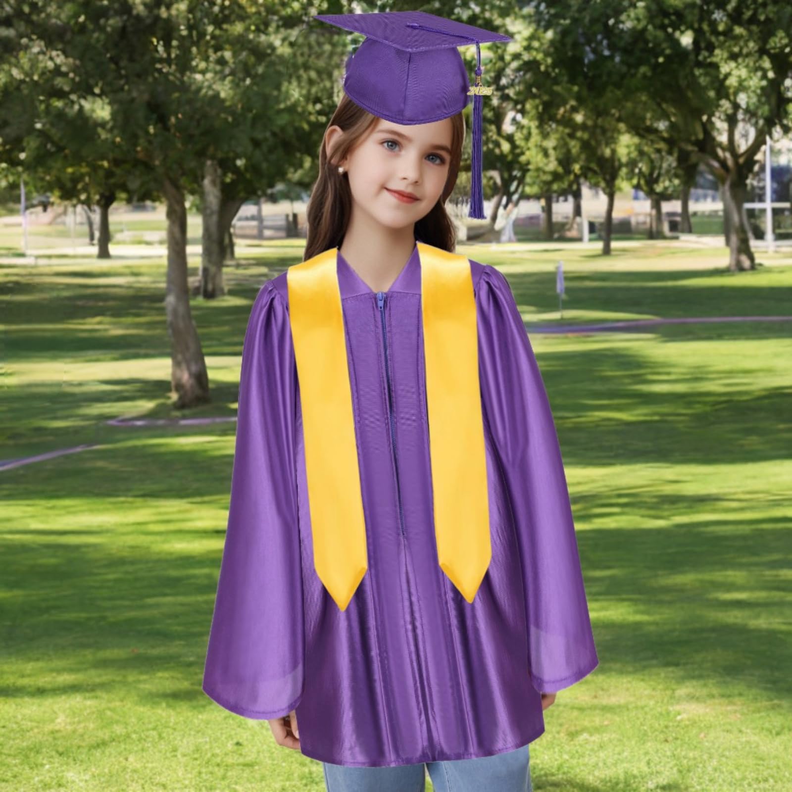 Yolsun 2025 Kindergarten Graduation Cap and Gown Set with Tassel - Preschool Graduation Outfit for Boys & Girls - Perfect for Ceremonies, Photos, and School Events