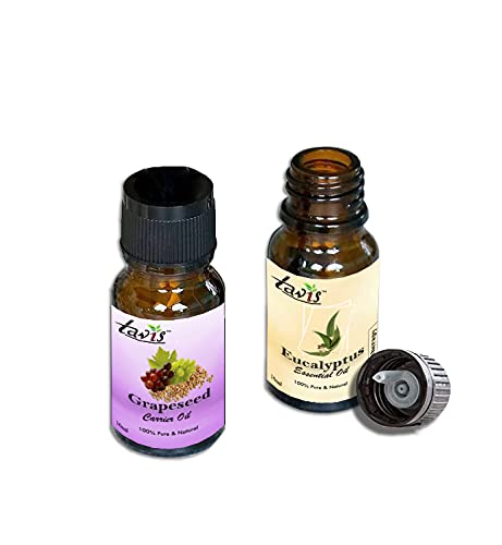 Pure Grapeseed Oil & Eucalyptus Essential Oil Set - 100% Natural, Cold Pressed for Skin, Hair & Aromatherapy - Perfect for Massage, DIY Beauty & Home Diffusers