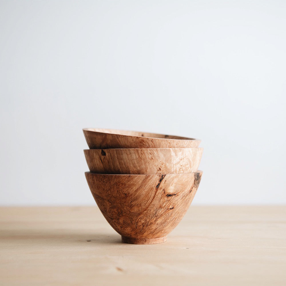 Handcrafted Maple Burl Wood Bowl - Natural Wooden Fruit & Nut Serving Bowl for Kitchen, Dining Table Decor, Rustic Home Centerpiece