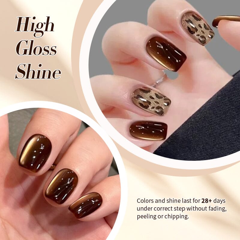 MY80 Dark Chocolate Magnetic Gel Polish for Nails - 10ml Water Light Cat Design - Perfect for Salon & Home Manicures