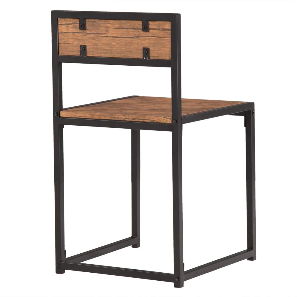 Modern Light Walnut Dining Table with 2 Chairs - Multi-Functional Computer Gaming Desk & Study Table - Industrial Style Home Office Desk for Work, Gaming & Dining - Sturdy Laptop Table for Small Spaces