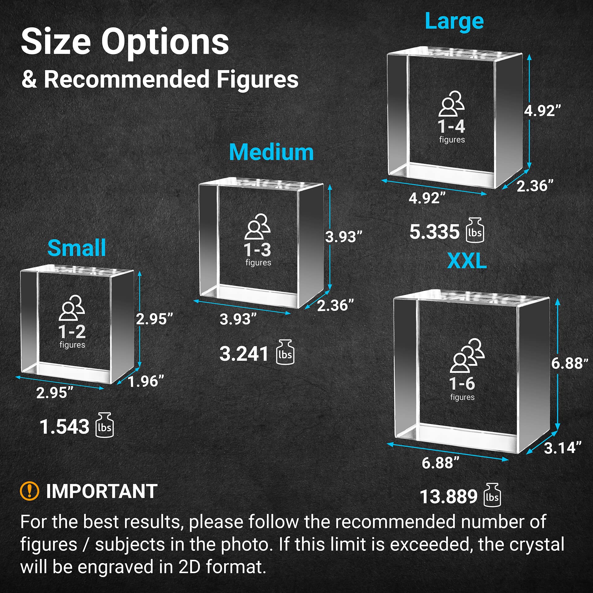 ArtPix 3D Crystal Photo - Personalized Custom Laser Engraved Square Crystal Gift with Your Picture | Unique Anniversary, Memorial & Couples Present for Dad, Mom, Men & Women | Perfect for Weddings, Birthdays & Special Occasions
