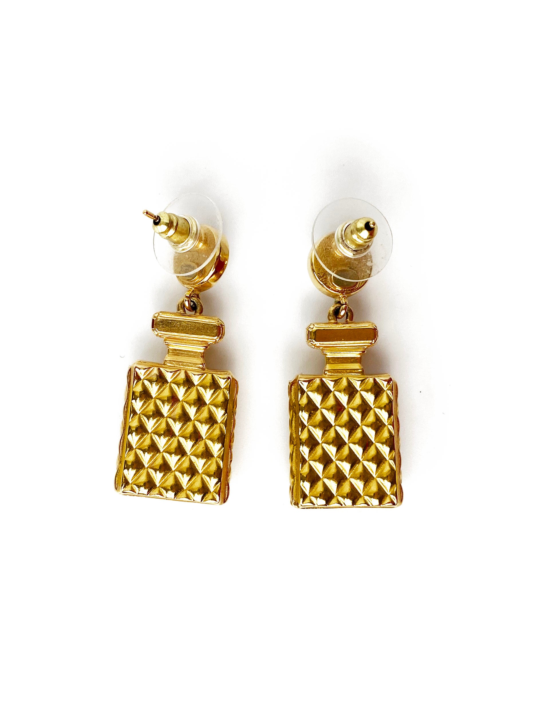 Chanel Gold Perfume Bottle Earrings - Luxury Fashion Jewelry for Women | Elegant Gift for Birthday, Anniversary & Special Occasions | Perfect for Parties, Date Nights & Formal Events