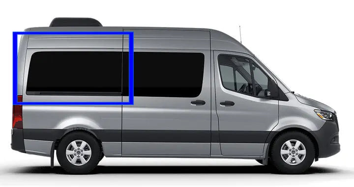 Mercedes Sprinter Van Fixed Window 2007+ Passenger Side Rear Quarter 144WB (DTSPCR021) - Replacement Auto Part for Cargo & Passenger Vans - Perfect for Van Conversions, Campers & Work Vehicles