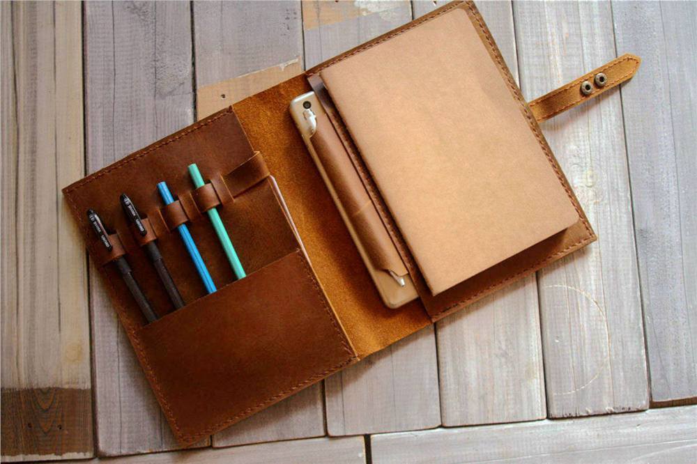 Handmade A5 Leather Sketchbook Cover - Premium Vegan Leather Journal Cover for Artists & Writers - Perfect for Sketching, Drawing & Note-Taking