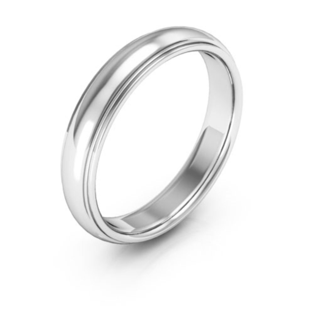 10K White Gold Plain Wedding Bands for Men & Women - 4mm Half Round Edge Comfort Fit Rings - Perfect for Anniversaries, Engagements and Everyday Wear