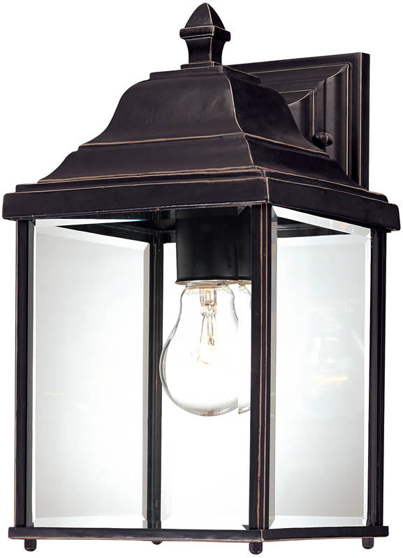 13H Charleston 1 Light Outdoor Wall Sconce in Antique Bronze - Elegant Exterior Lighting for Porch, Patio, Garden, and Entryway
