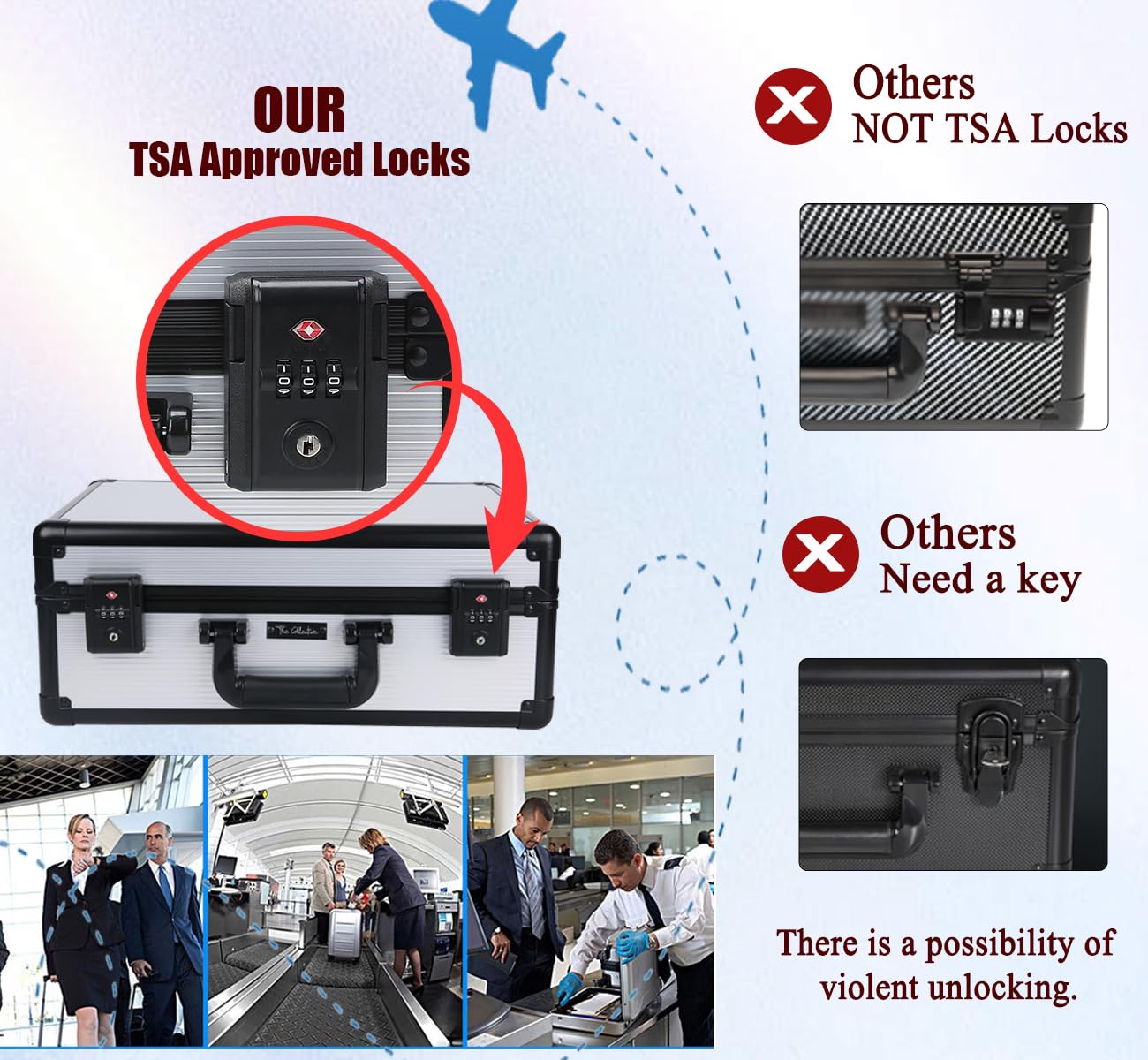 Upgraded TSA Lock Graded Card Storage Box - Secure Baseball & Sports Trading Card Holder Case - Compatible with PSA, BGS, CSG, FGS Card Cases - Perfect for Collectors, Travel & Display