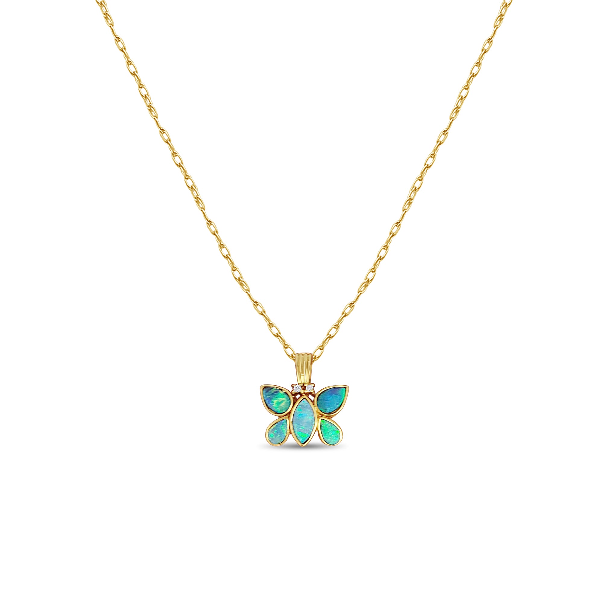 Australian Opal Butterfly Necklace - Elegant Handmade Jewelry for Women, Perfect Gift for Birthday, Anniversary & Valentine's Day | Wedding, Party & Everyday Wear