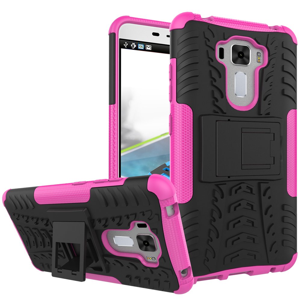 Premium Shockproof Phone Case for ASUS ZenFone 3 Laser ZC551KL - 5.5 Inch Protective Cover with Stand, Pink | Durable Slim Fit Case for Daily Use, Work & Travel Protection
