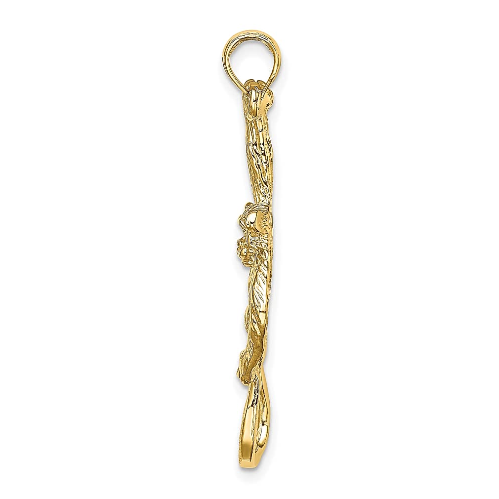 14K Solid Yellow Gold Hanging Monkey Pendant Necklace for Women - Dainty Animal Jewelry Gift for Birthday, Anniversary & Valentine's Day - Perfect for Casual Wear, Date Nights & Special Occasions