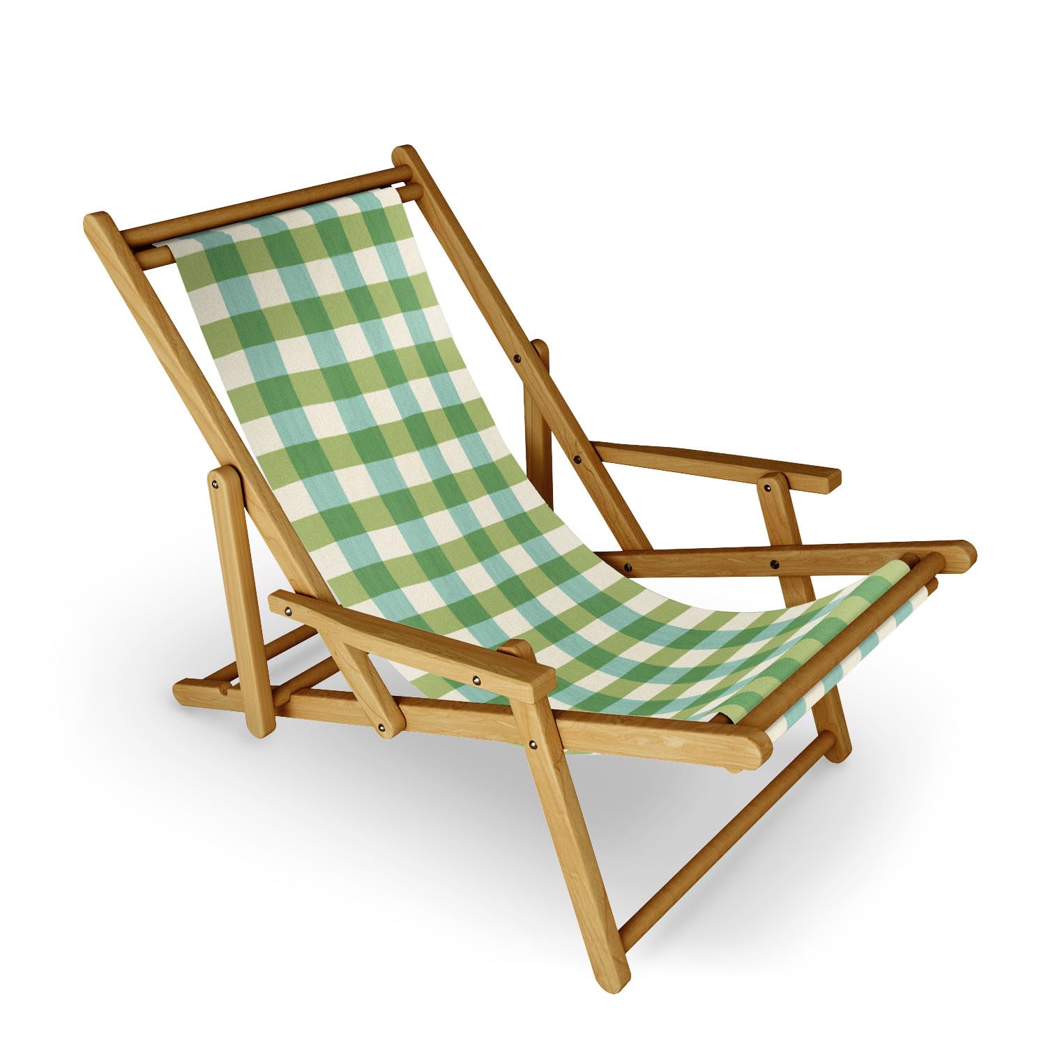 Deny Designs Outdoor Sling Chair - Lightweight Patio Lounge Chair with Breathable Fabric, Perfect for Poolside, Beach, Garden & Backyard Relaxation (Green, One Size)