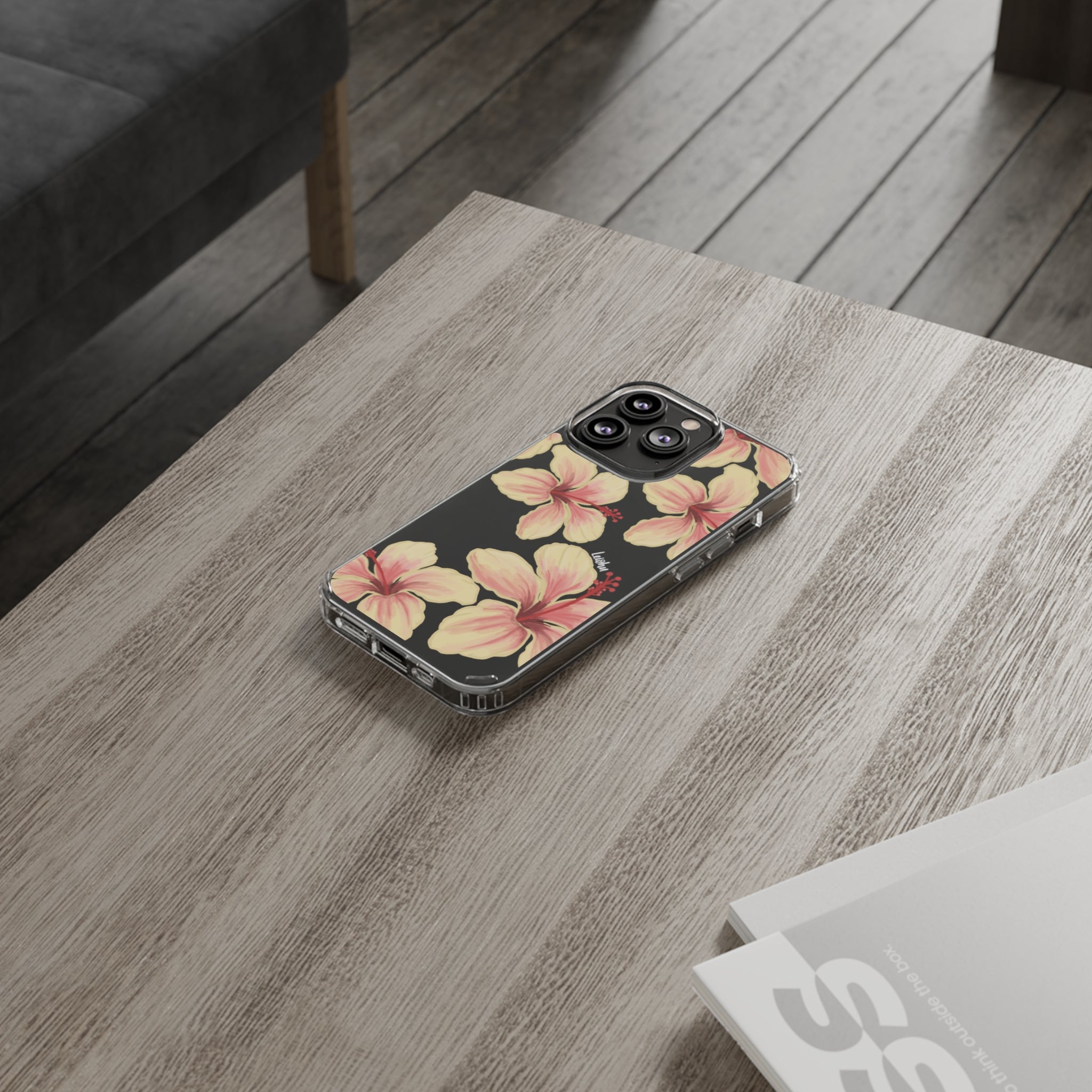 Premium Clear Hibiscus Ke'oke'o Phone Case - Shatterproof Protective Cover for iPhone & Samsung - Perfect for Beach, Travel & Everyday Use