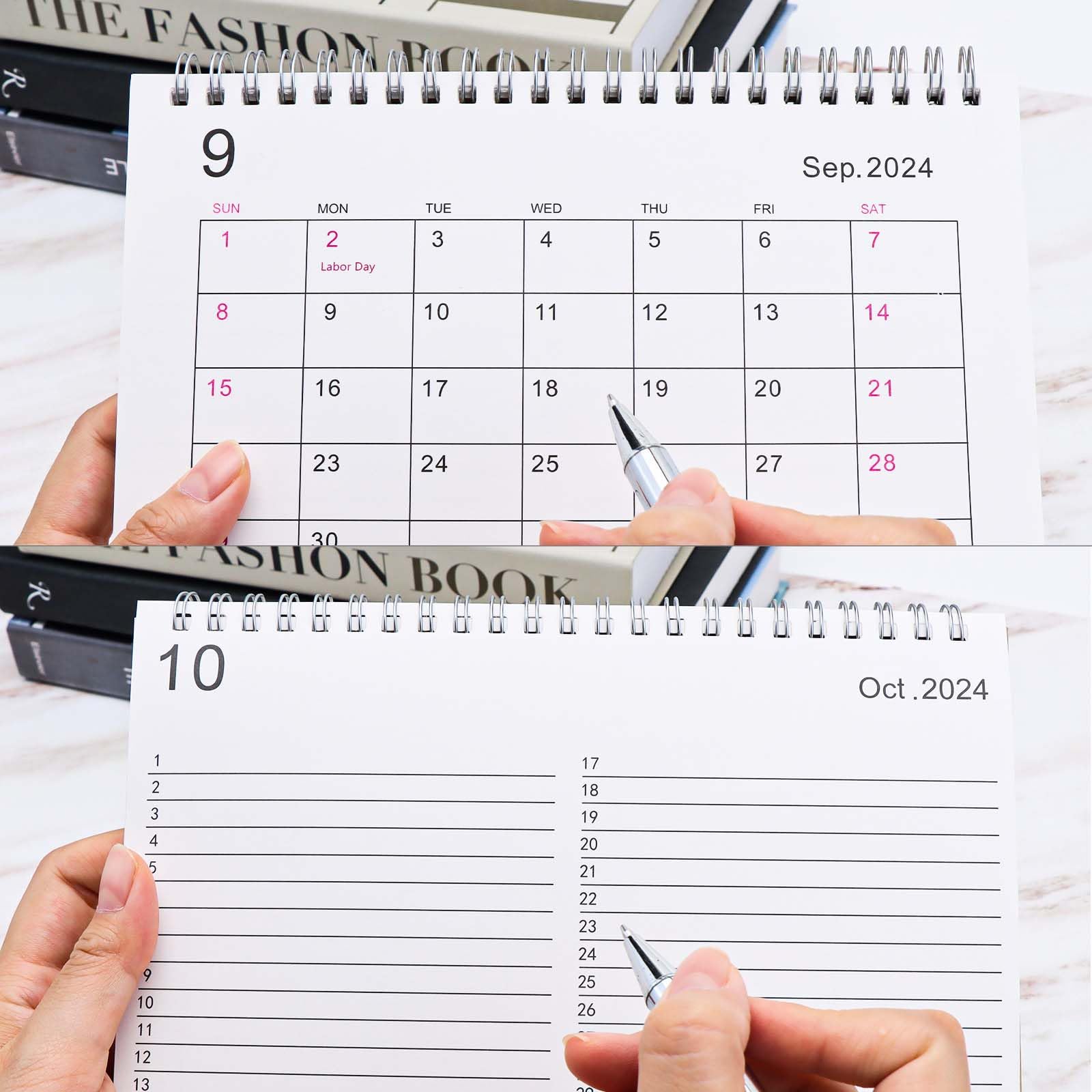 2025 Standing Desk Calendar - Wirebound Monthly Planner from Sep 2024 to Dec 2025 - Simple Design for Office, Home & School Use - Perfect for Productivity & Organization