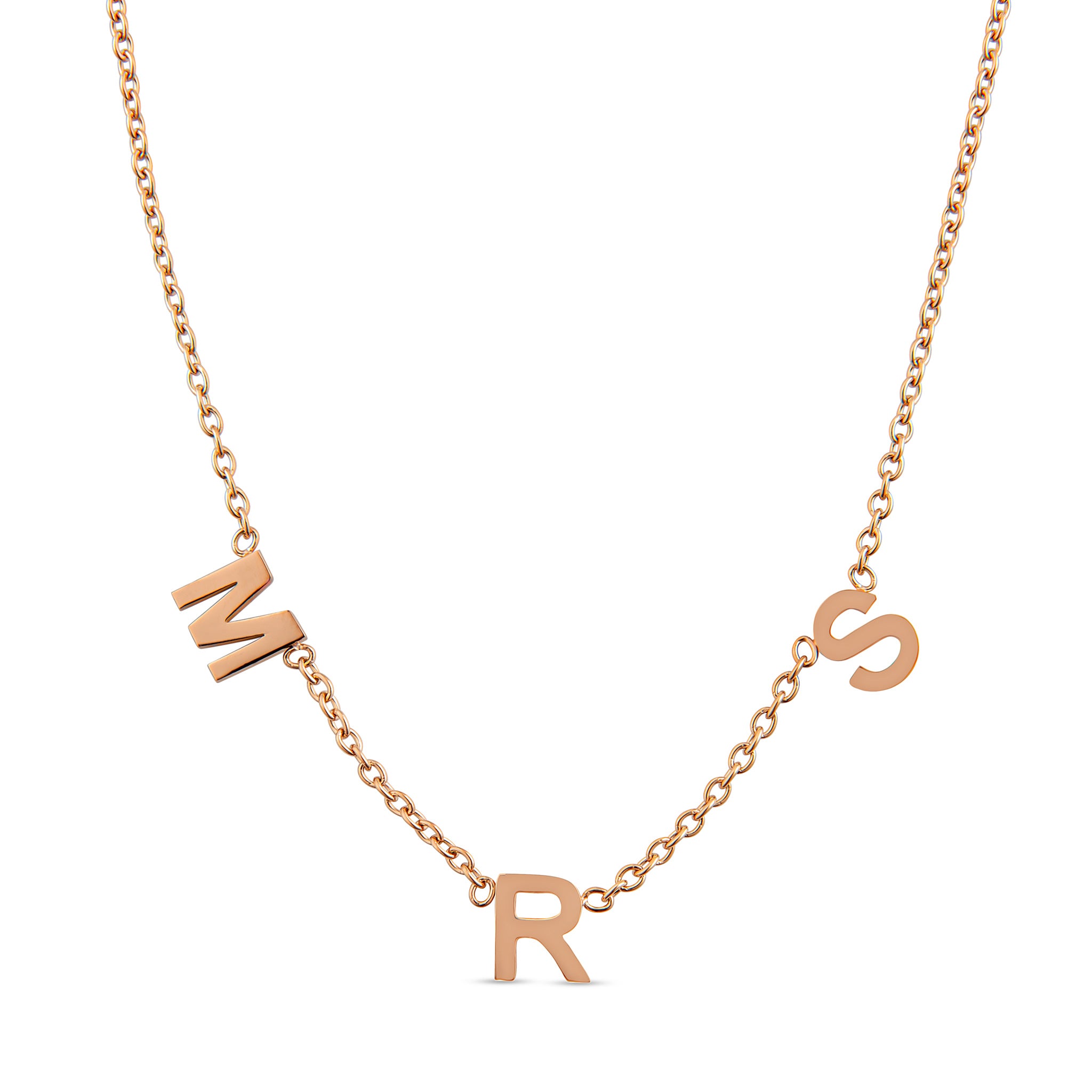 Personalized MRS Letter Necklace for Women - Elegant Gold & Silver Initial Pendant Jewelry Gift for Wife, Girlfriend, Mom | Perfect for Anniversaries, Weddings, Valentine's Day & Special Occasions