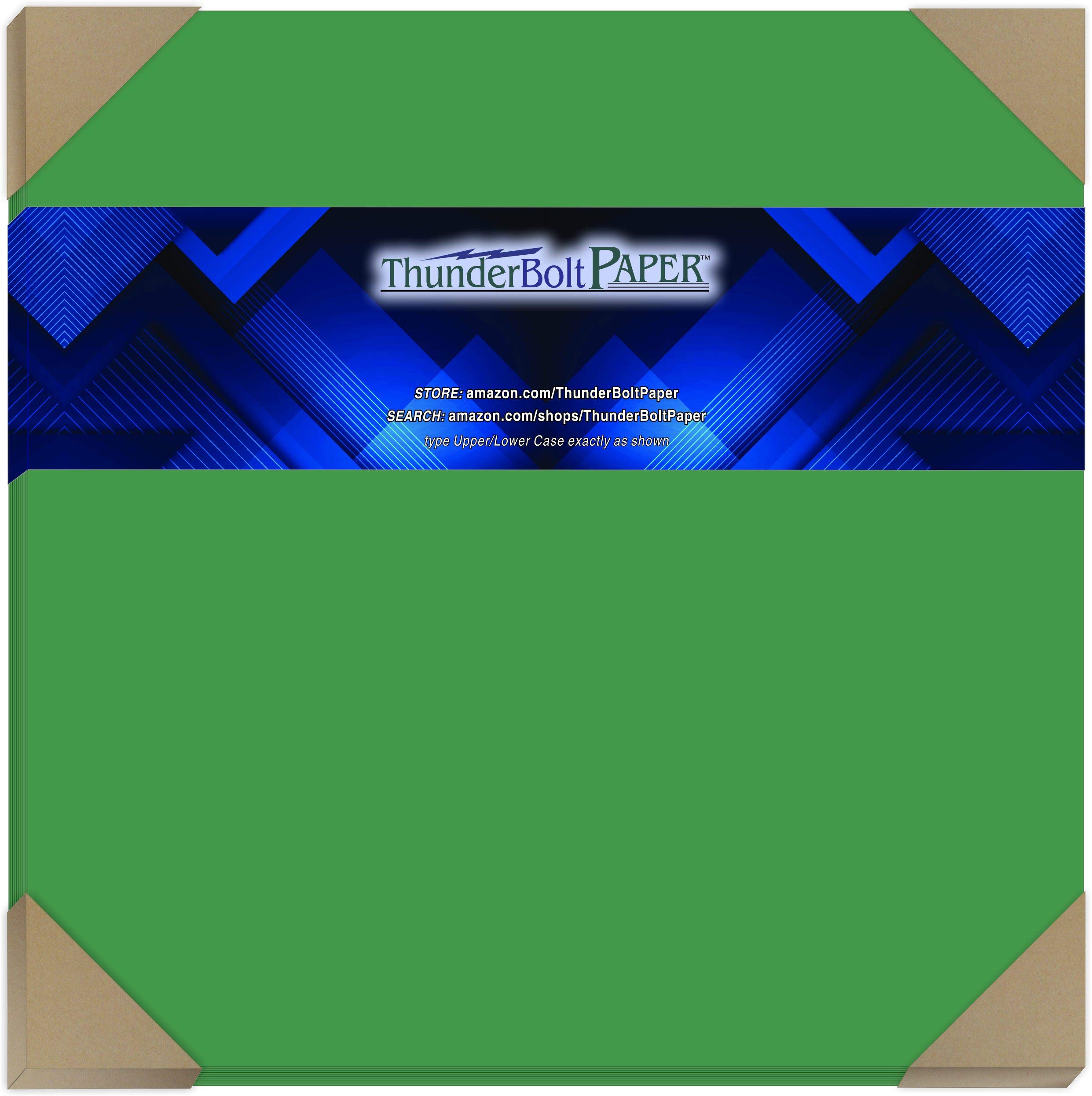 50 Bright Green 65lb Cover Cardstock Paper - 12