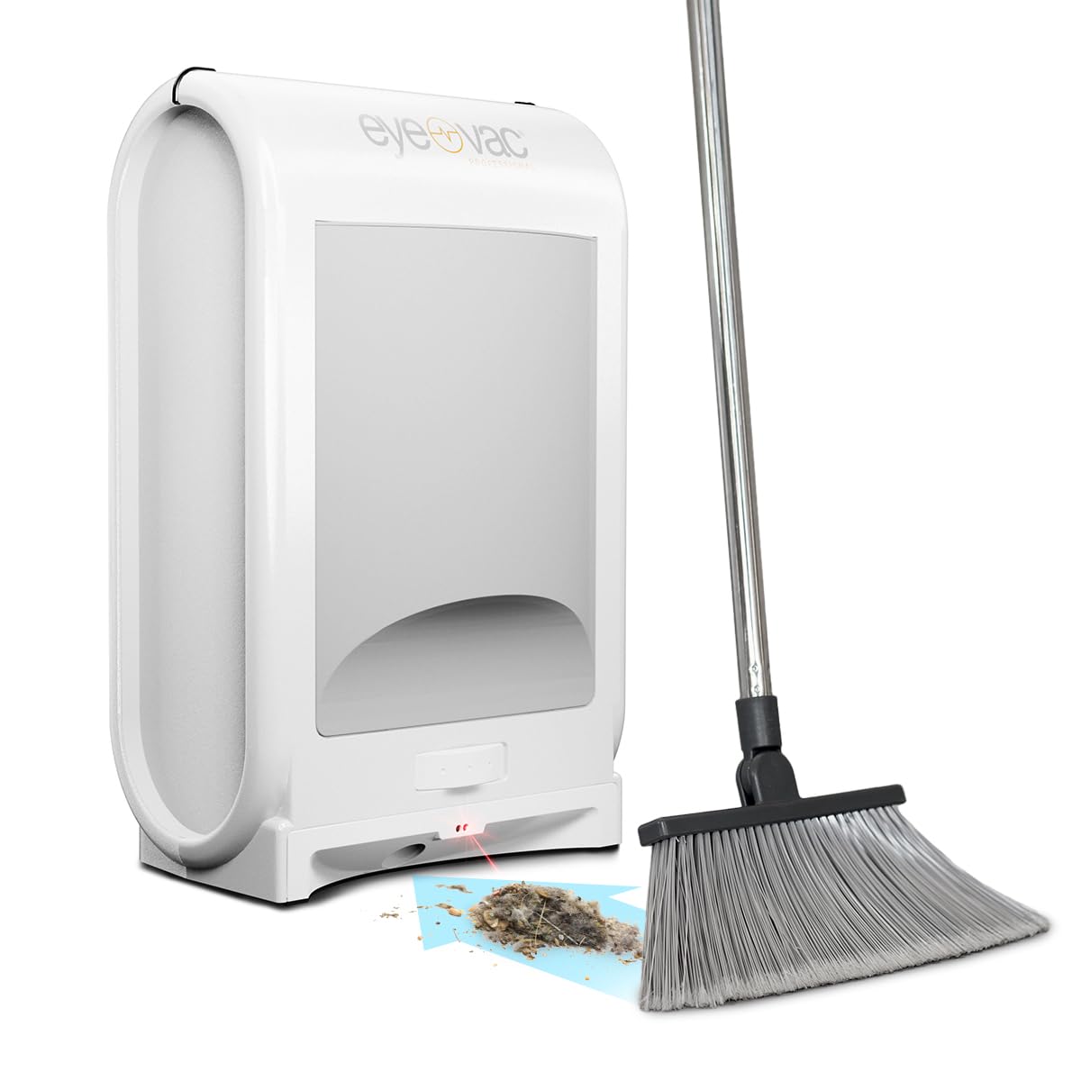EyeVac Pro Touchless Automatic Dustpan Vacuum - 1400W Ultra Powerful Corded Canister Vacuum for Pet Hair, Food Crumbs & Dirt - Bagless with Smart Sensors - Ideal for Salon, Kitchen & Home Cleaning (White)