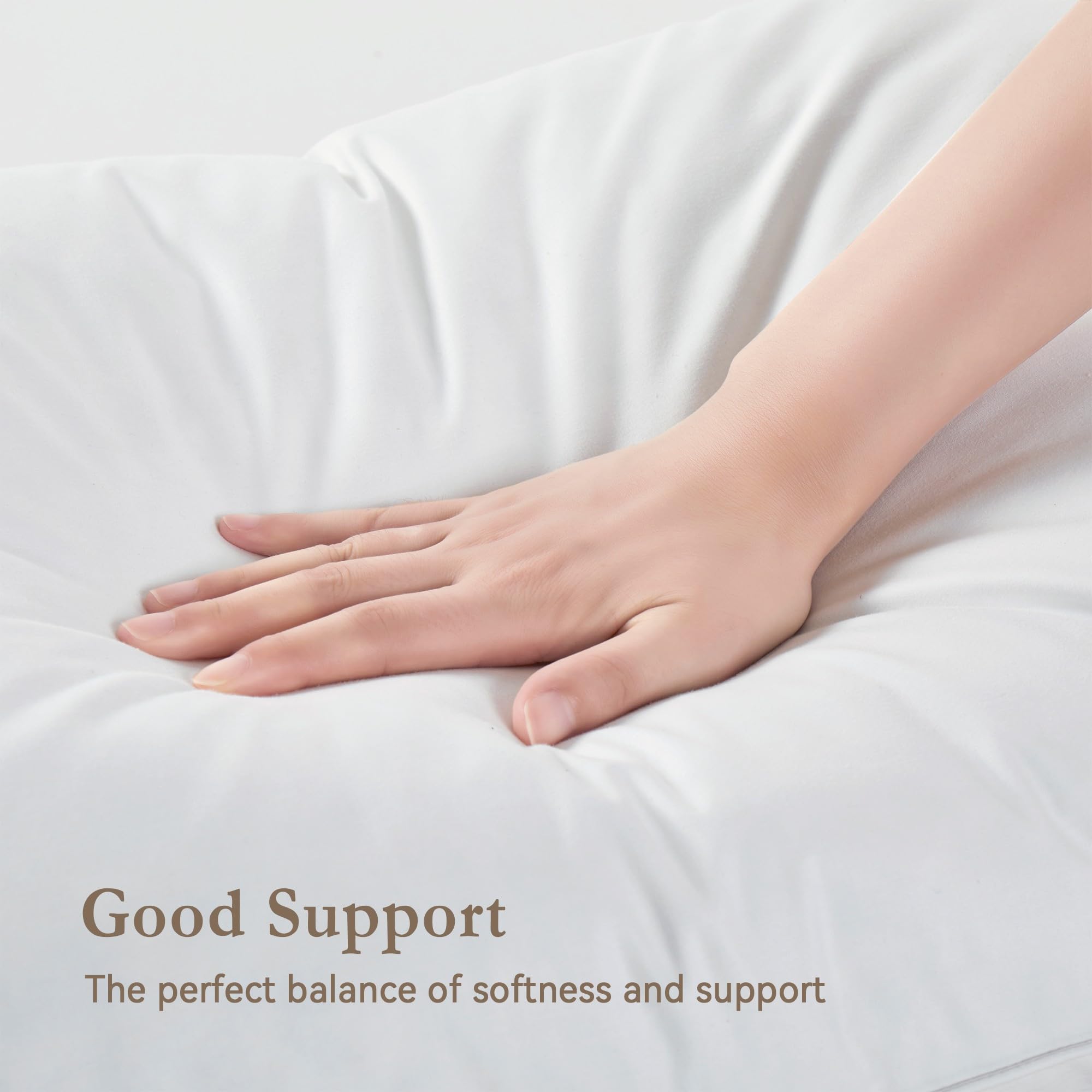 Puredown® 100% Cotton Feather Pillows Set of 2 - Standard Size Bed Pillows for Sleeping - Soft & Supportive for Side, Back & Stomach Sleepers - Perfect for Home, Hotel & Guest Room Use