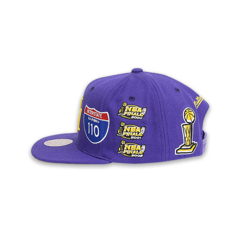 LA Lakers NBA Champions Snapback Hat for Men - Adjustable Purple Basketball Cap for Fans, Streetwear & Game Day Outfits
