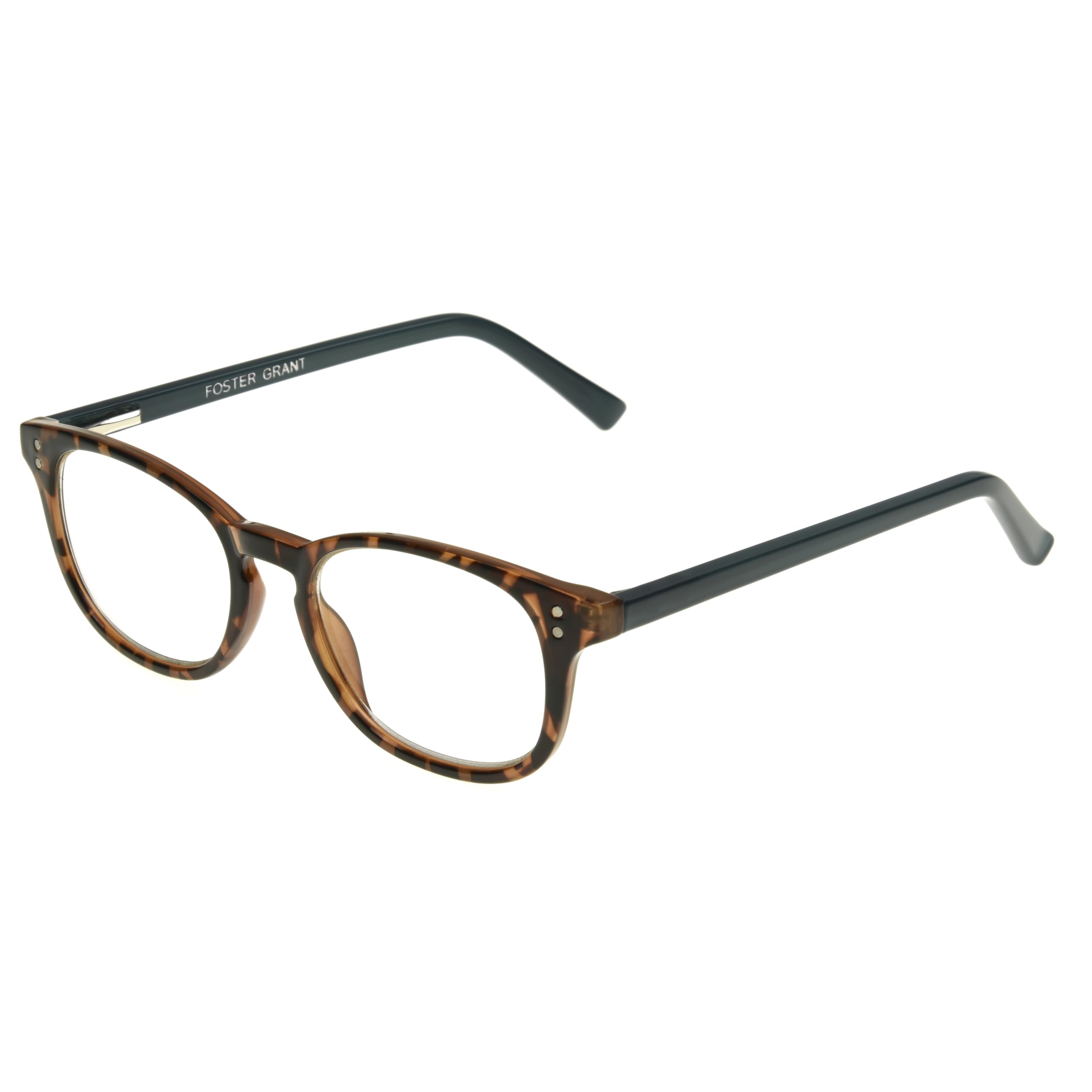 Foster Grant Women's Elodie Round Reading Glasses +1.50 to +3.50 Strength | Lightweight & Stylish Eyewear for Reading, Computer Use & Daily Activities