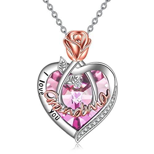 10 Oct-Grandma Necklace with Heart Crystal