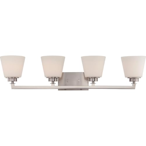 Satin White Glass Brushed Nickel