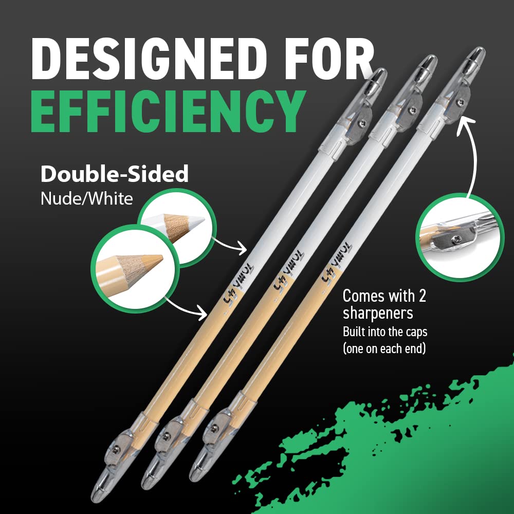 Tomb45 Barber Pencil Precision 3-Pack - Professional Eyebrow & Beard Styling Tool for Grooming, Makeup, and Tattoo Outlining - Perfect for Barbers, Stylists, and DIY Beauty