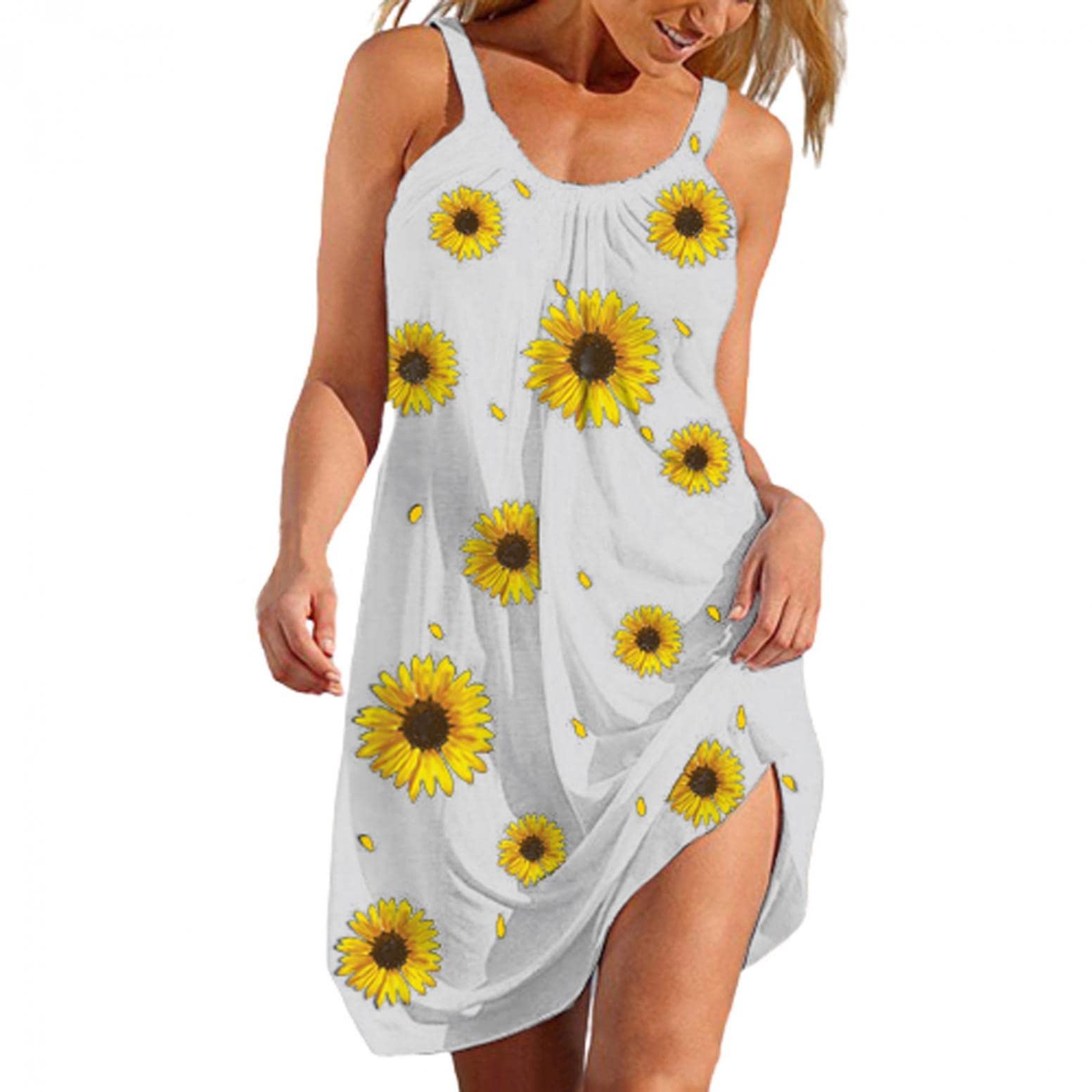 Women's Summer Sleep Dress - Floral Print Nightshirt Tank Top Nightgown, Plus Size Sleepwear for Comfortable & Stylish Lounge Wear at Home