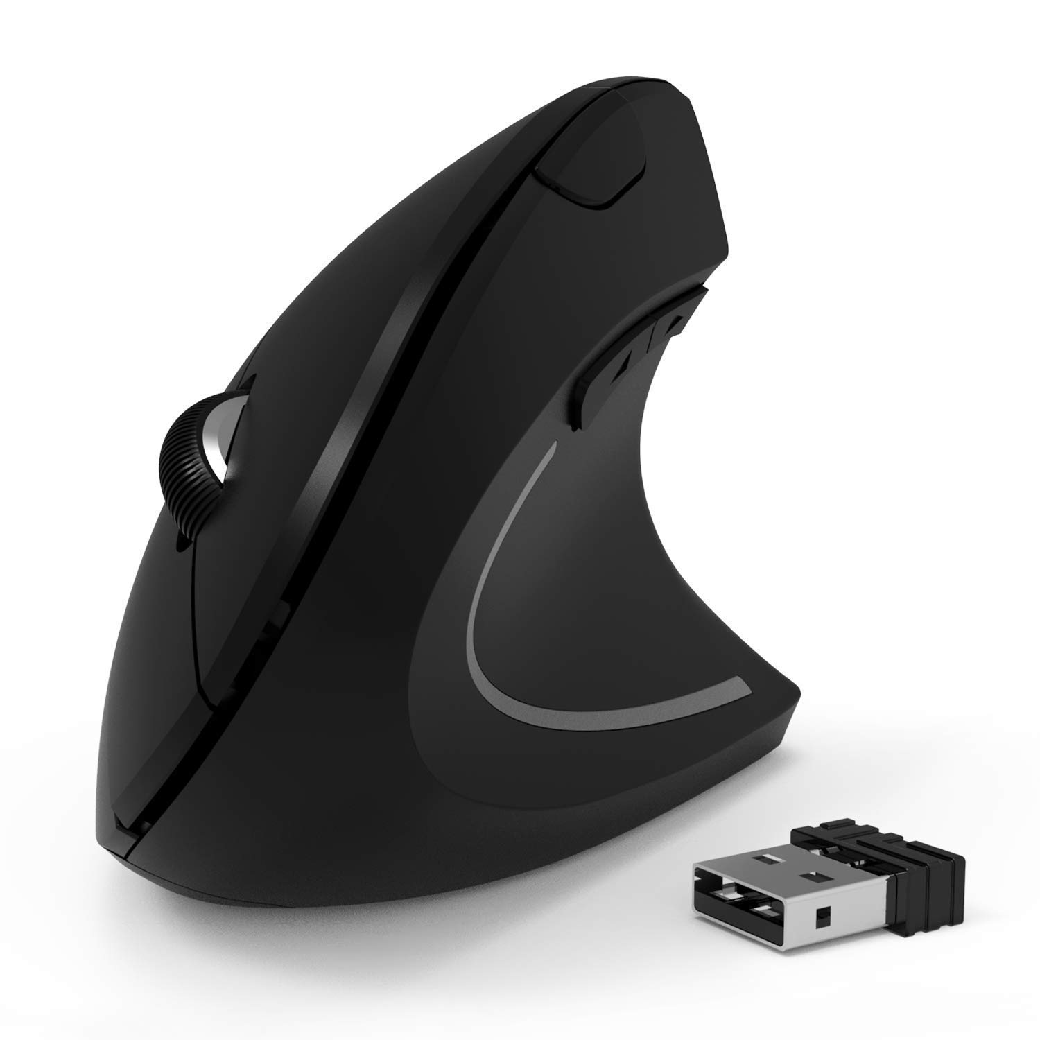 2.4G Wireless Vertical Ergonomic Mouse - Adjustable 800/1200/1600 DPI, Comfort Grip for Large Hands | Perfect for Office Work, Gaming & Carpal Tunnel Relief