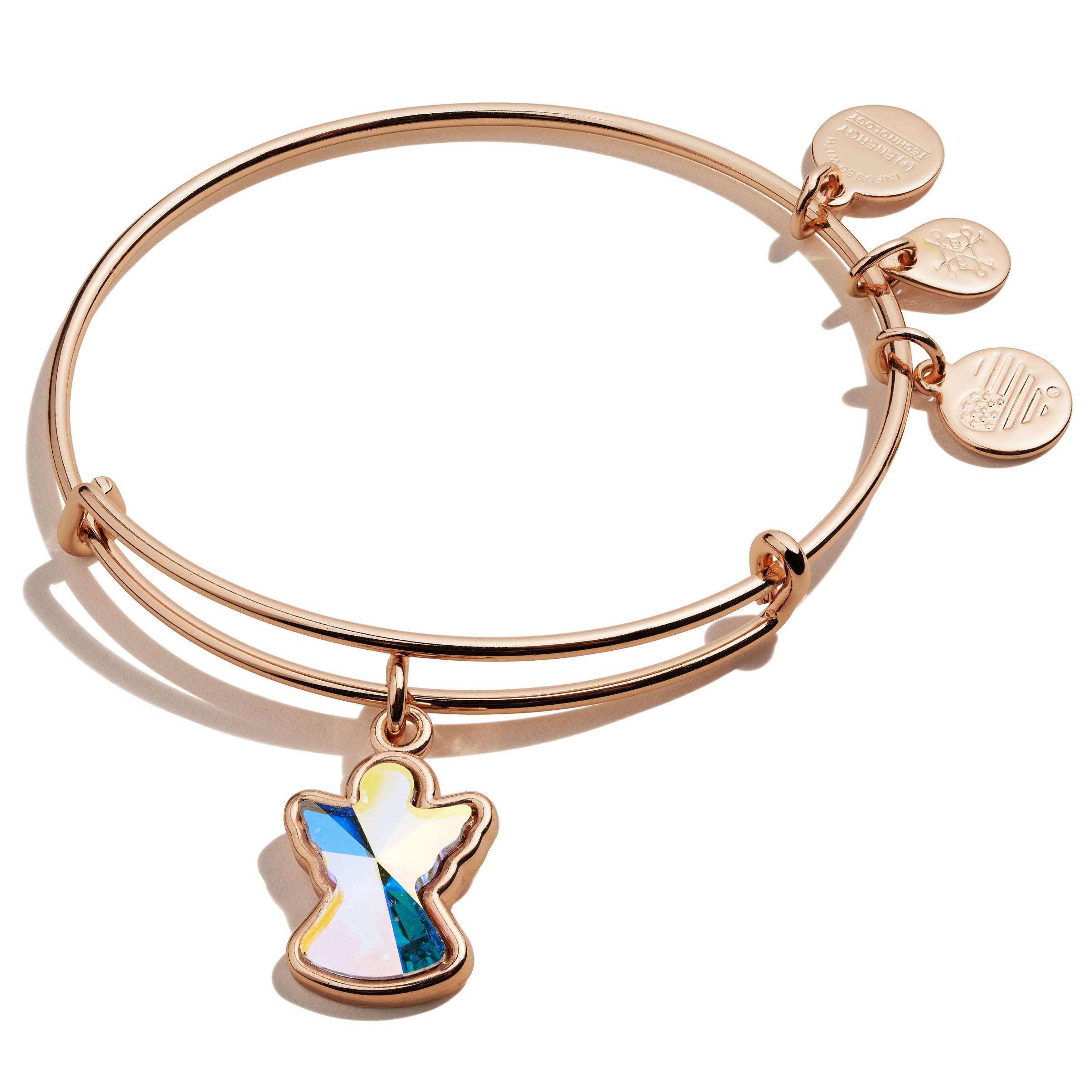 Crystal Infusion Angel Charm Bangle Bracelet - Elegant Silver Plated Angel Wing Bracelet for Women, Gift for Her, Perfect for Christmas, Birthday & Special Occasions