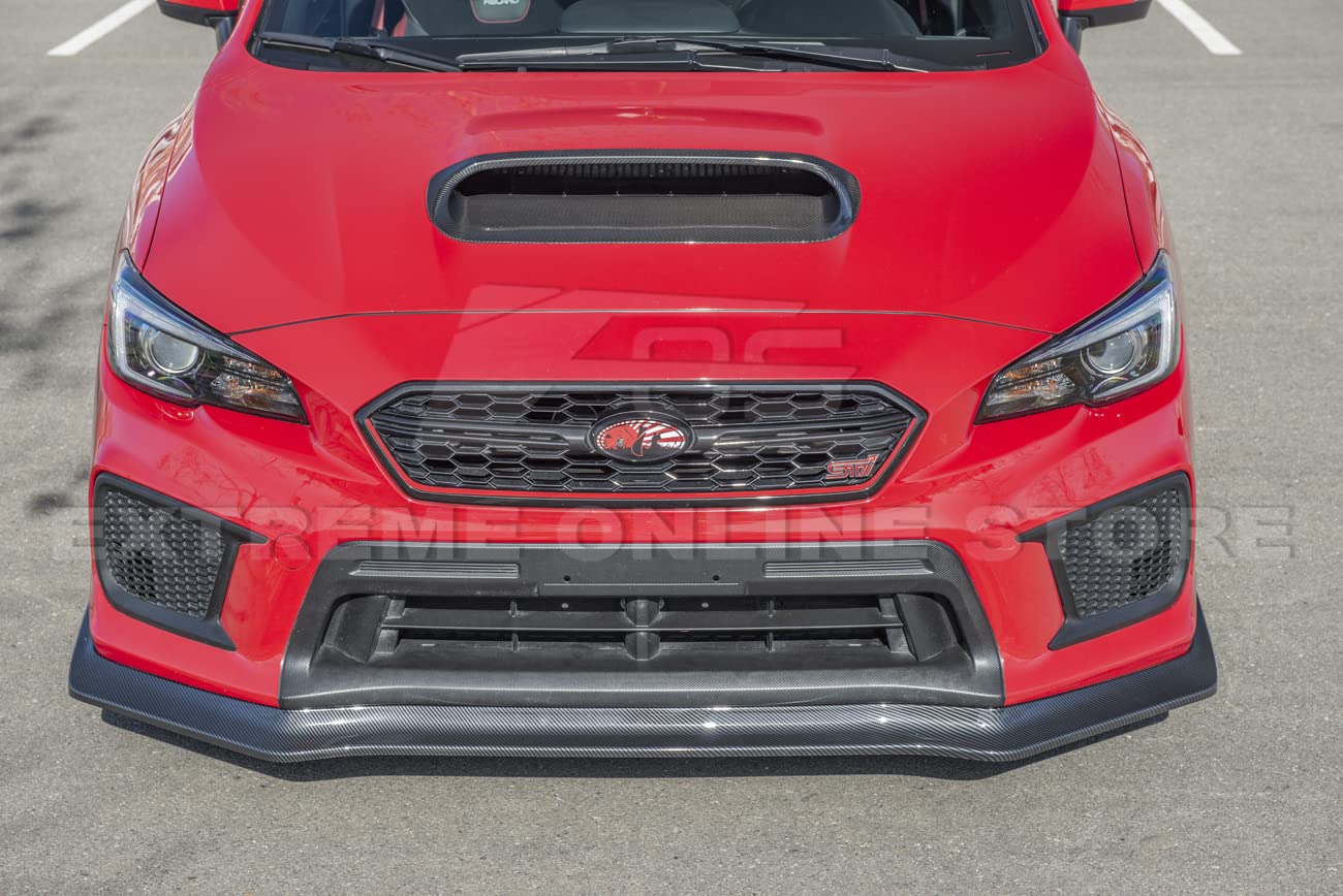 2018-2021 Subaru WRX & WRX STi JDM ChargeSpeed Style Front Bumper Lip Splitter - ABS Plastic Hydro-Dipped Carbon Fiber Replacement | Aggressive Street Look & Track Performance Enhancement