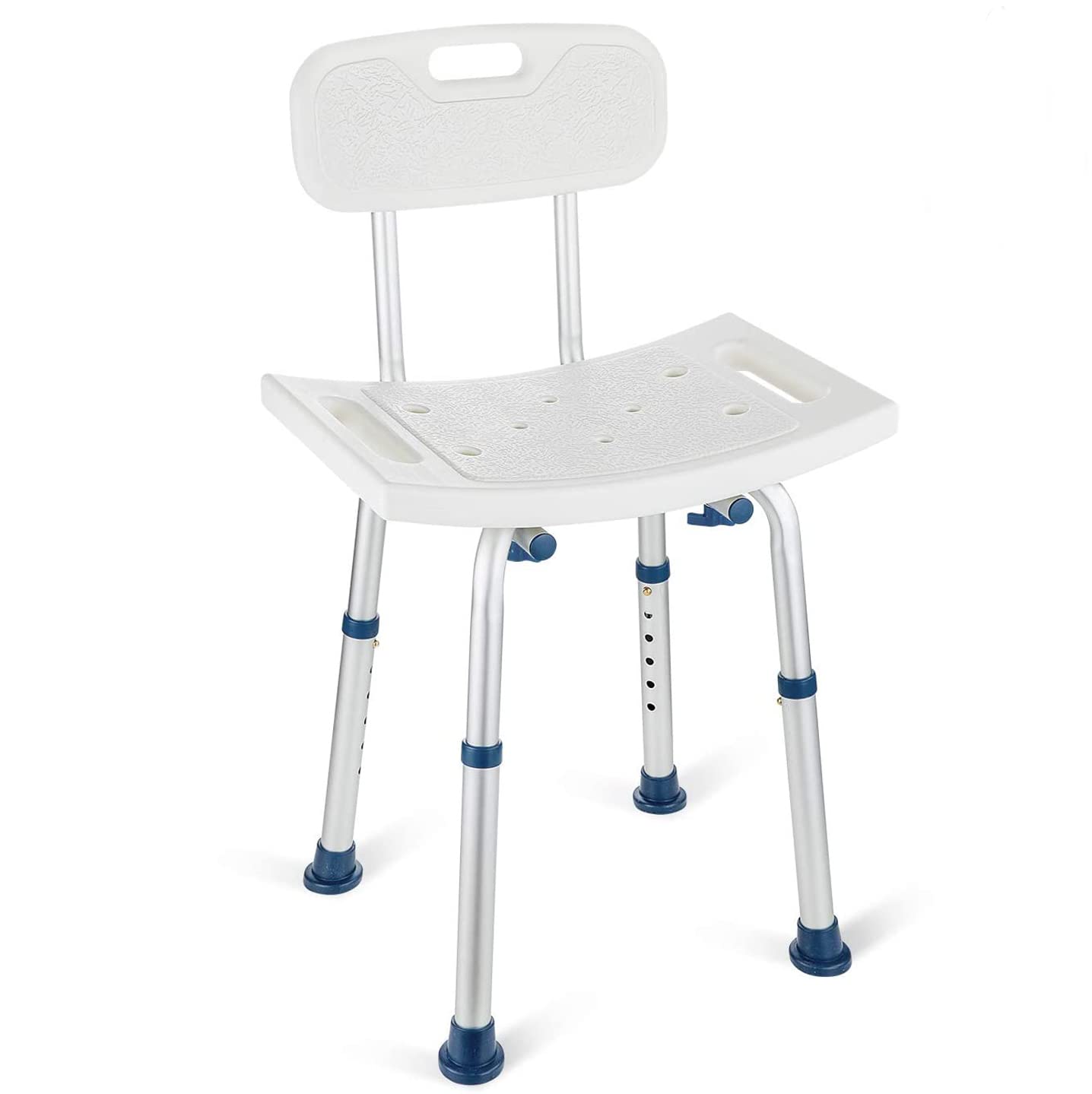GreenChief Adjustable Shower Chair with Removable Back - Lightweight Bath Stool for Seniors & Disabled (300lb Capacity) | Safe Non-Slip Shower Seat for Small Spaces, Narrow Tubs & Elderly Bathing Assistance