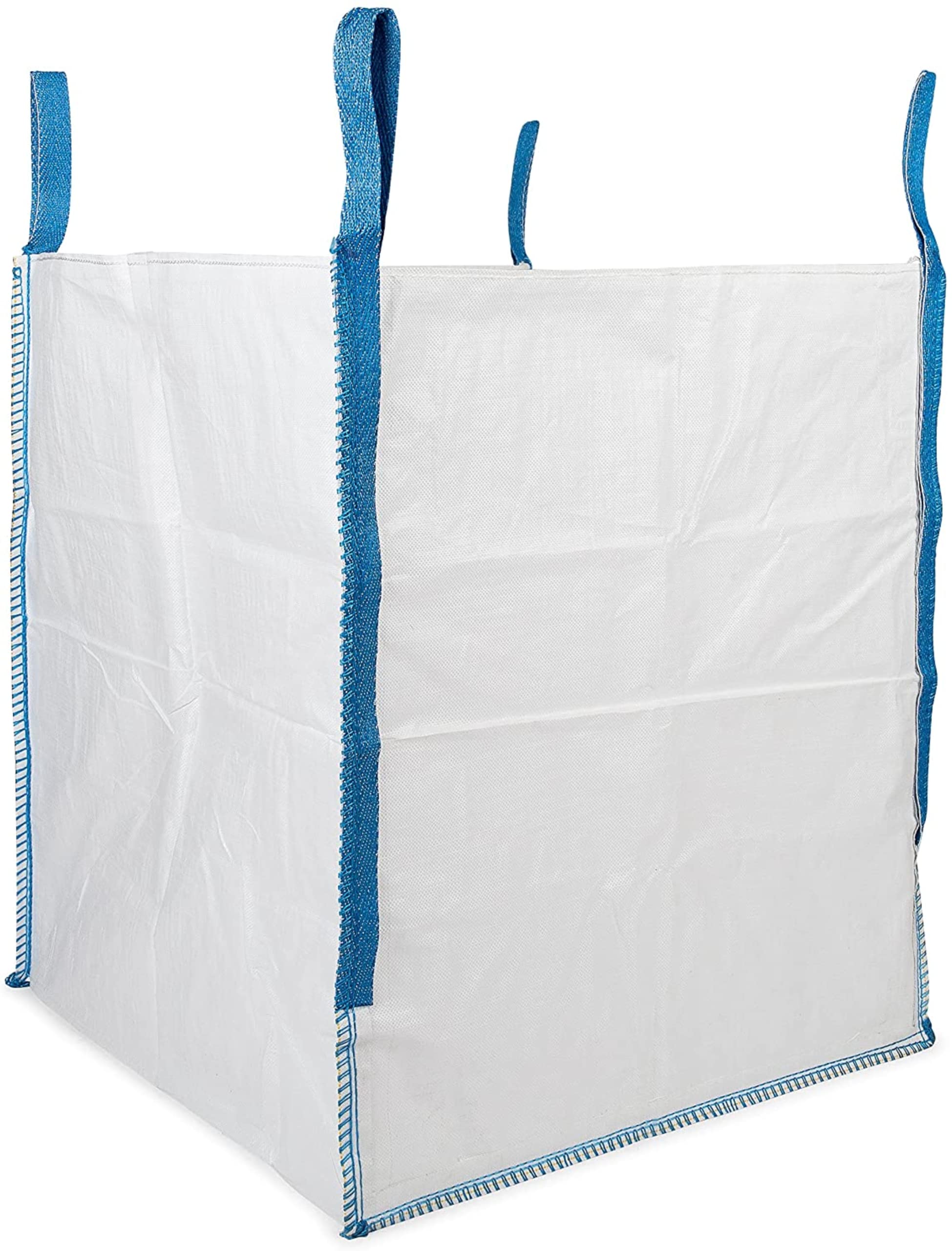 Heavy Duty 200-Gallon White Woven Polypropylene Contractor Trash Bags - DURASACK Builder's Bulk Bags for Demolition & Construction, 2200 lbs Capacity, Flap Top, Pack of 10 - Perfect for Job Site Cleanup, Debris Removal & Large Waste Disposal