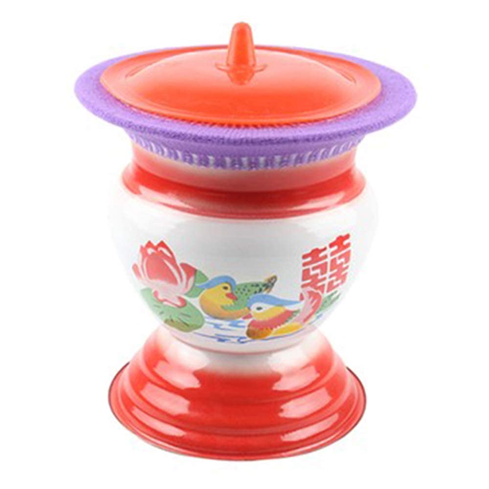 Portable Bedside Urinal with Lid - Enamel Spittoon & Chamber Pot for Women, Elderly & Children - Ideal for Home Care, Hospital Use & Travel Convenience
