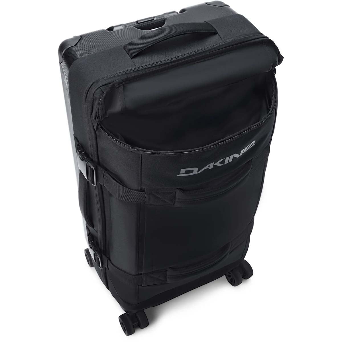 Dakine Split 4 Wheel 87L Rolling Luggage Bag - Black | Durable Spinner Suitcase for Travel, Business Trips & Vacation Packing