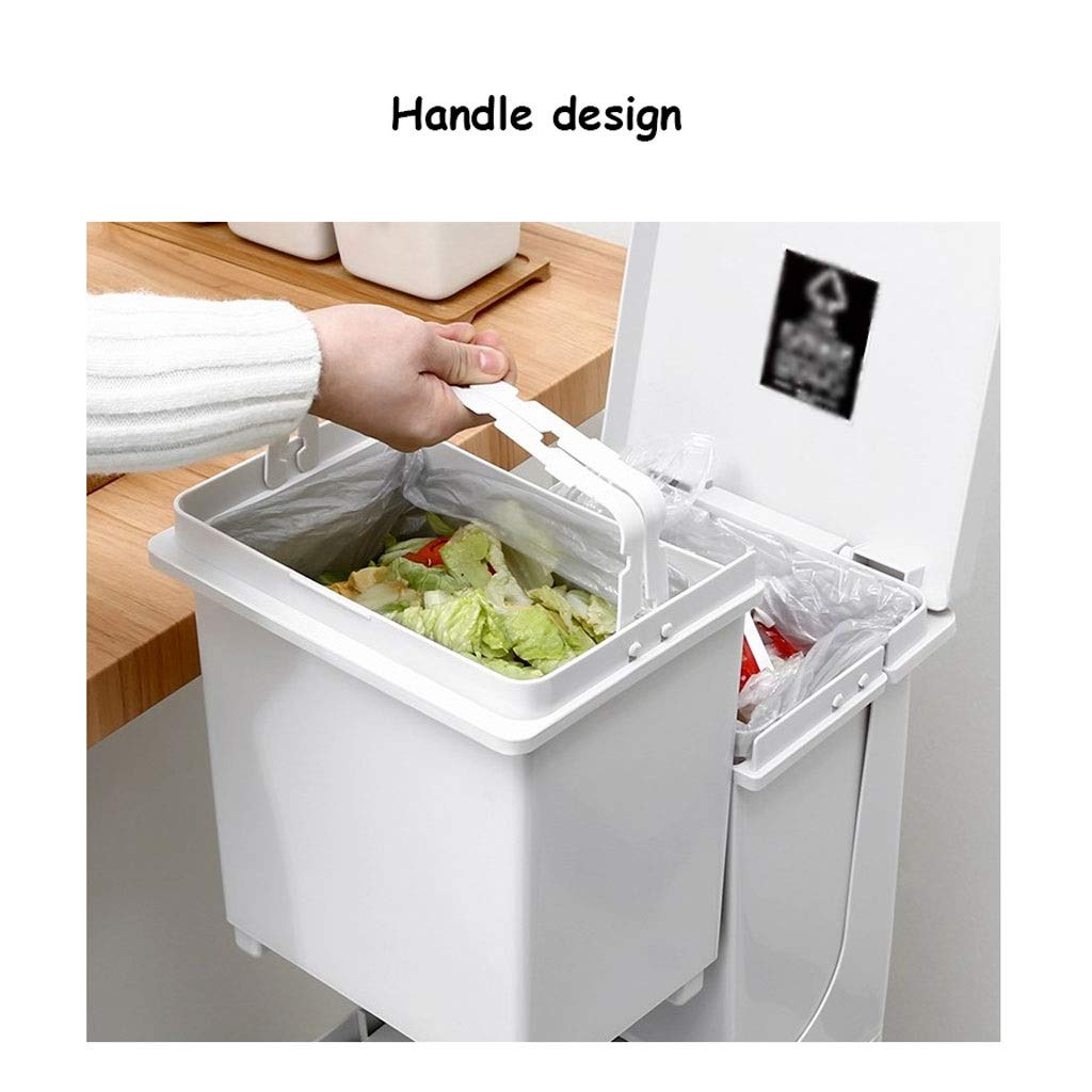 Large Plastic Rectangular Trash Can - 13 Gallon Wastebasket with Lid, Durable Garbage Bin for Kitchen, Bathroom, Office & Dorm Room - Yellow (Perfect for Recycling, Food Waste & Household Trash Disposal)