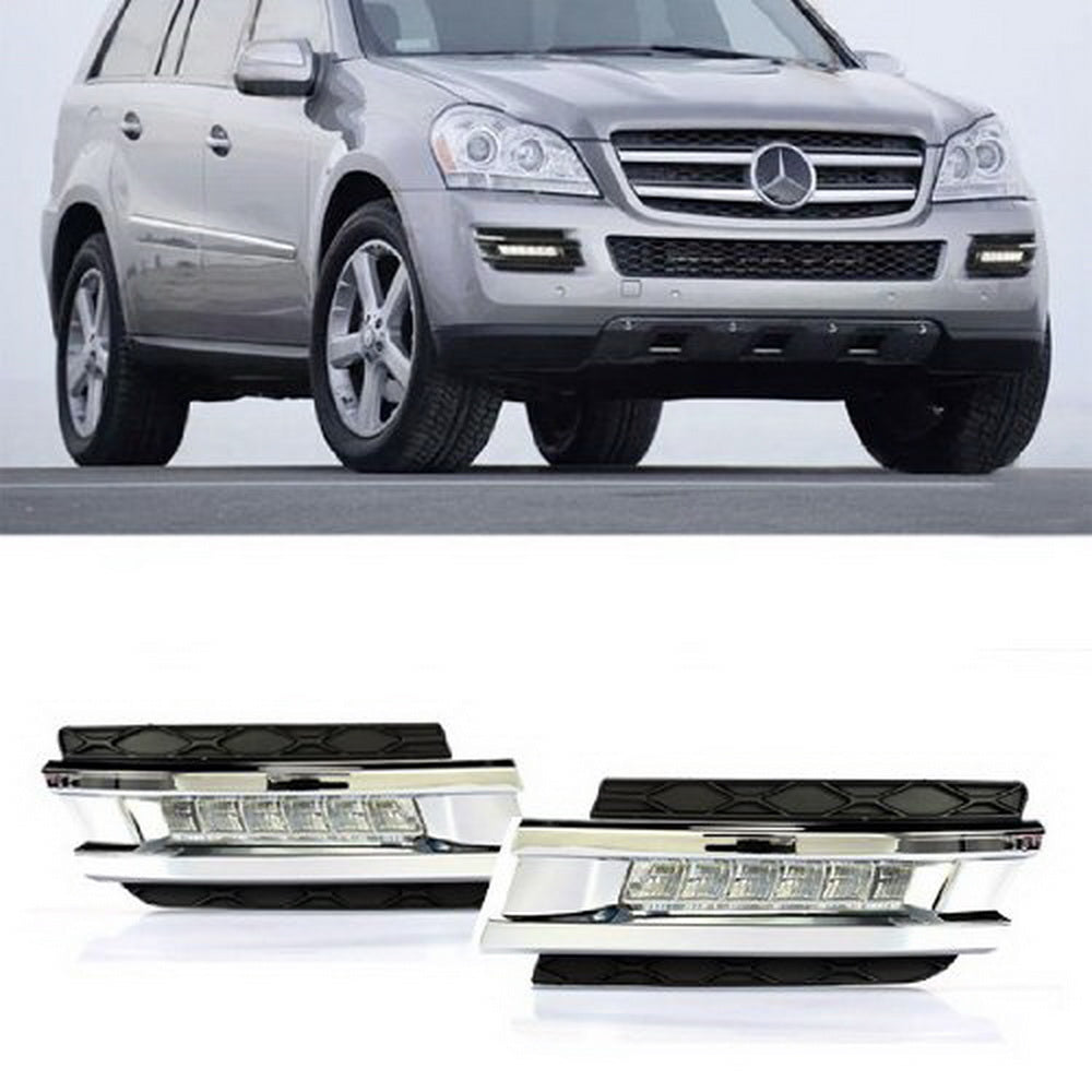 Direct Fit 12W LED Daytime Running Lights DRL For 2007-2012 Mercedes X164 GL Class - Bright White DRL Lights for Enhanced Visibility & Safety (Perfect for Night Driving & Foggy Conditions)