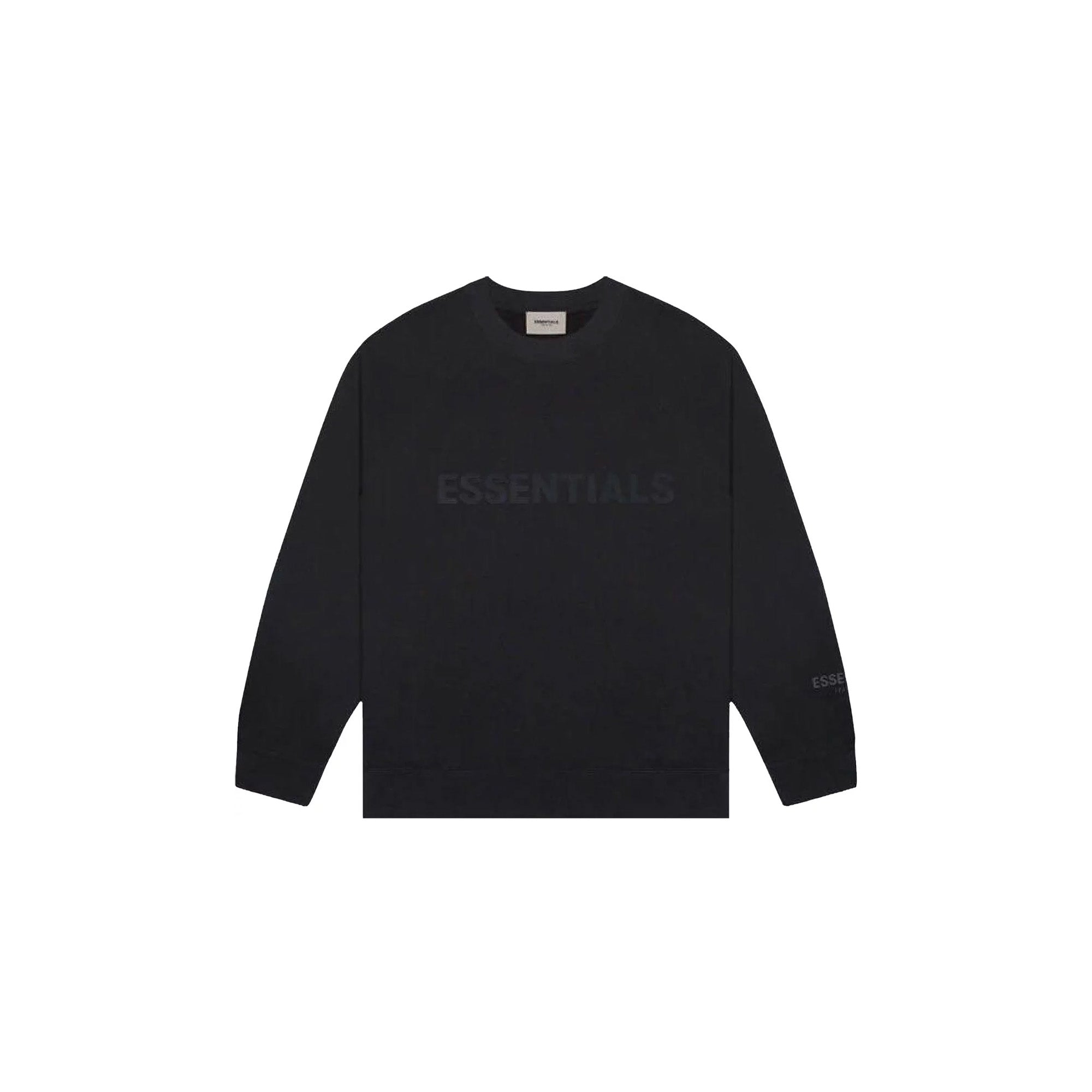 Fear of God Essentials Black Crewneck Sweatshirt - Men's Casual Pullover for Streetwear & Everyday Comfort