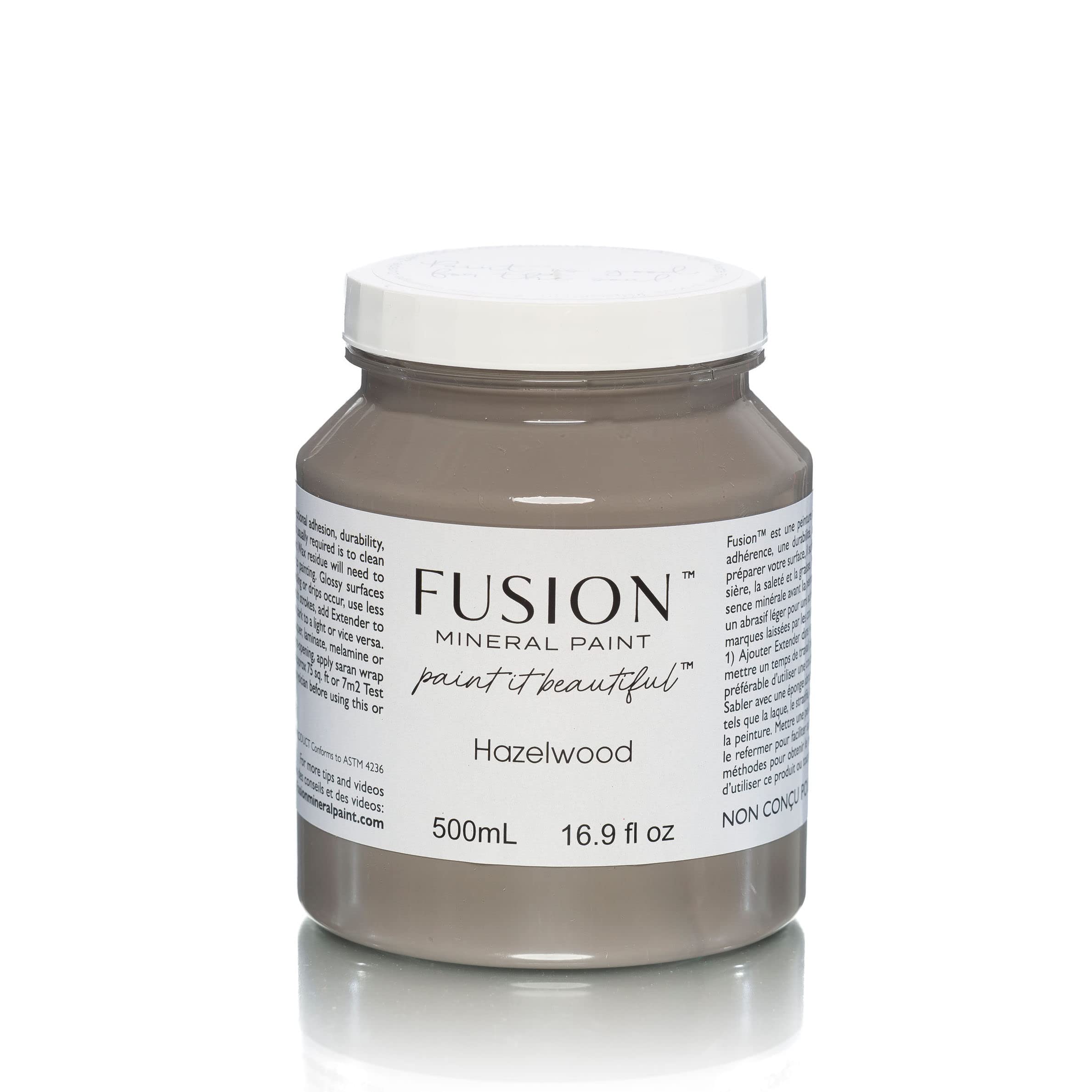 Fusion Mineral Paint - 500ml Hazelwood - Premium Chalk-Based Paint for Furniture, Cabinets & DIY Home Decor - Easy to Use, Durable & Eco-Friendly Finish