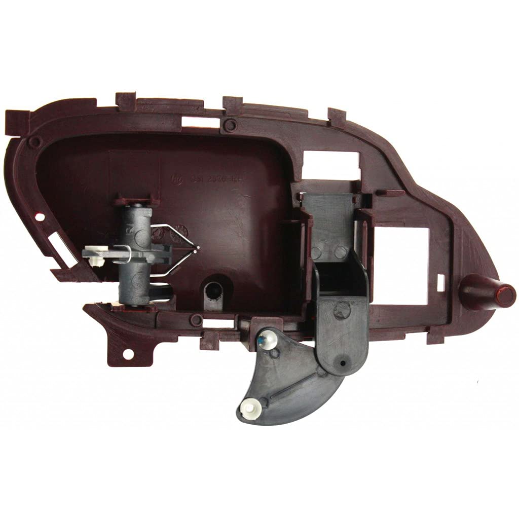 Cadillac Escalade Front Passenger Side Interior Door Handle - Red Bezel & Black Lever (1999-2000) | Base Trim with Door Lock Button | OEM GM1353103 & 15708050 | Perfect Replacement for Worn or Broken Handles | Enhances Interior Style & Functionality