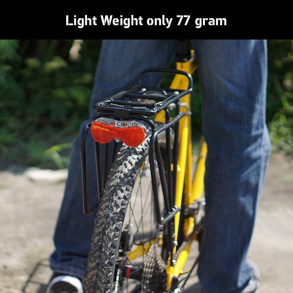 Vincita Super Bright Red LED Rear Bike Light - Quick Release with Batteries Included for Night Cycling Safety & Commuting