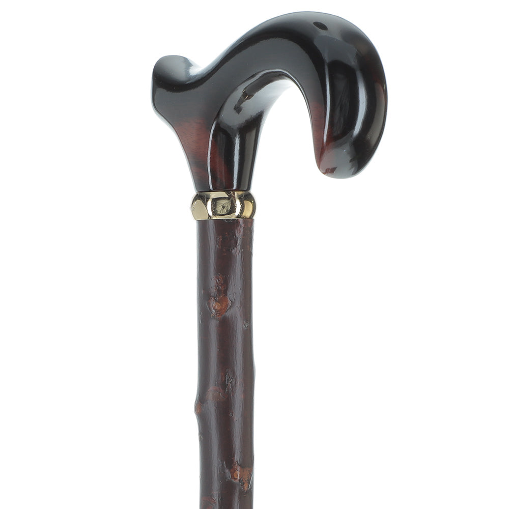 Premium Sandalwood Wide Handle Walking Cane with Blackthorn Shaft - Comfortable Mobility Aid for Seniors & Hiking Support - Scratch & Dent Sale (Model V2096, Limited Stock) - Ideal for Elderly Assistance, Outdoor Adventures, and Injury Recovery