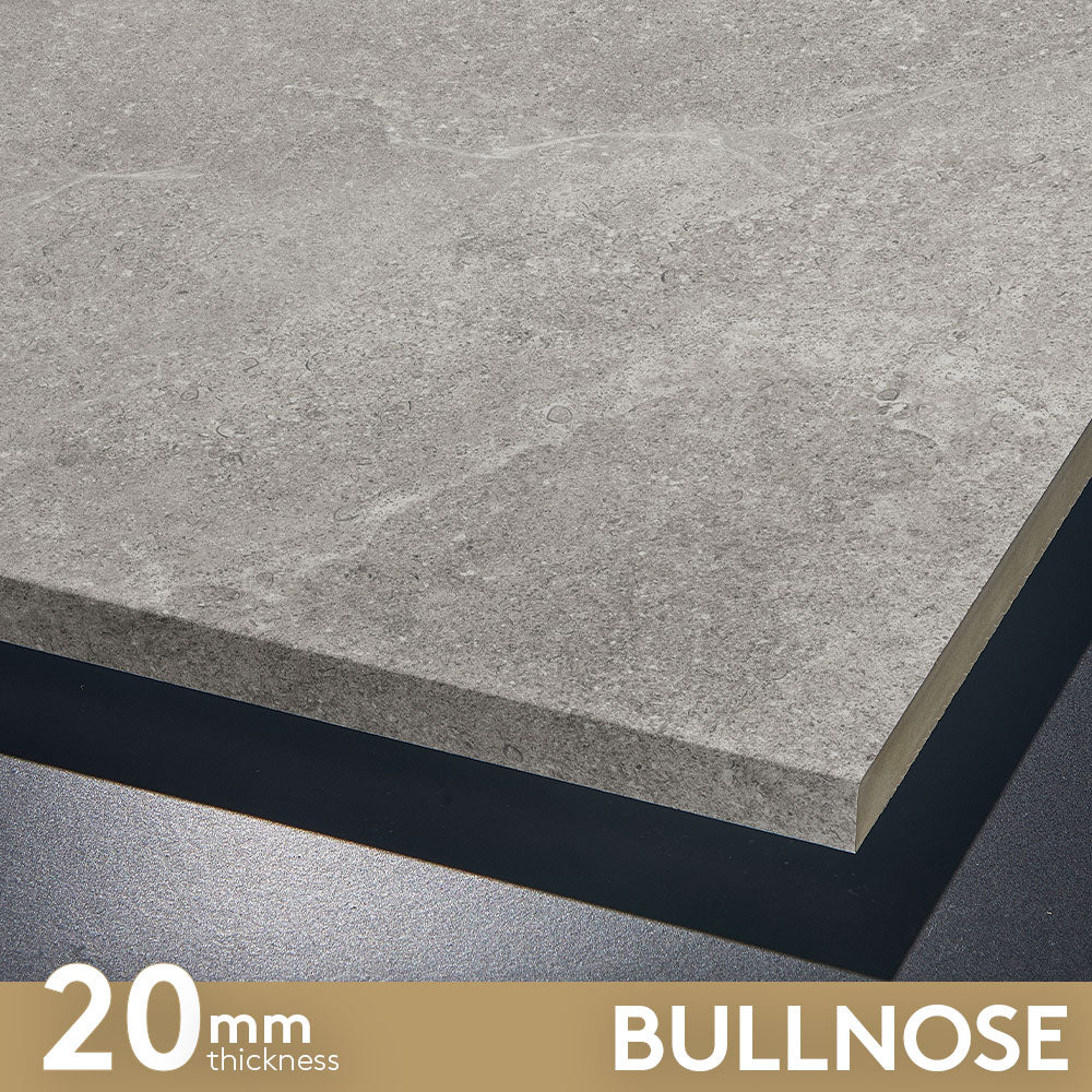 Premium Grey 400x600x20mm Outdoor Porcelain Tile - Pencil Edge Bullnose (Single Piece) | Perfect for Patios, Pool Decks & Garden Pathways