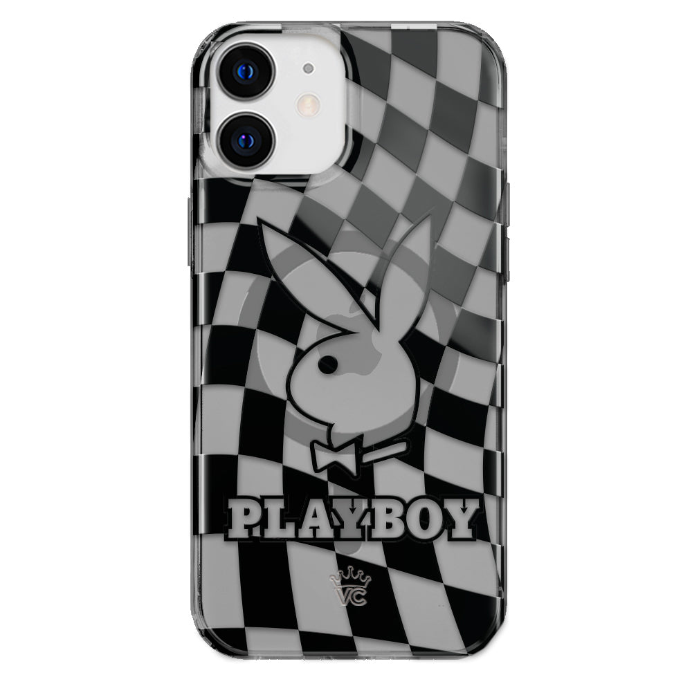 Playboy Checkmate Clear iPhone Case - Stylish Protective Cover for iPhone 13/14/15 Pro Max - Fashionable & Durable Phone Case for Everyday Use, Parties & Gifts