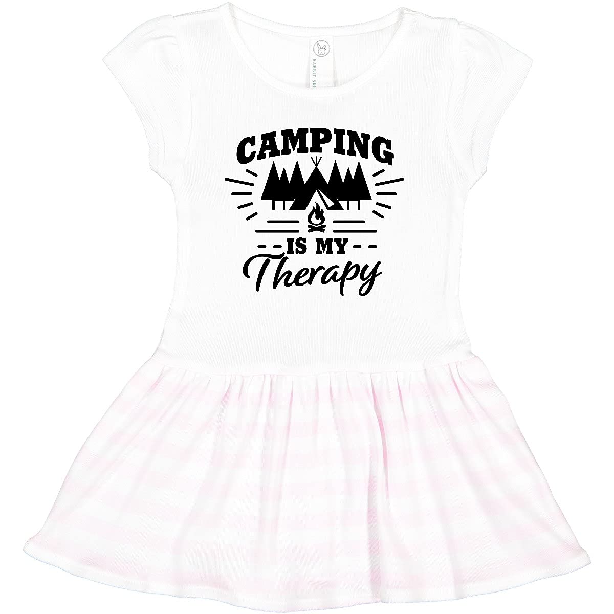 Inktastic Camping is My Therapy with Tent and Campfire Toddler T-Shirt - Cute Kids Camping Outfit for Outdoor Adventures, Hiking & Family Trips