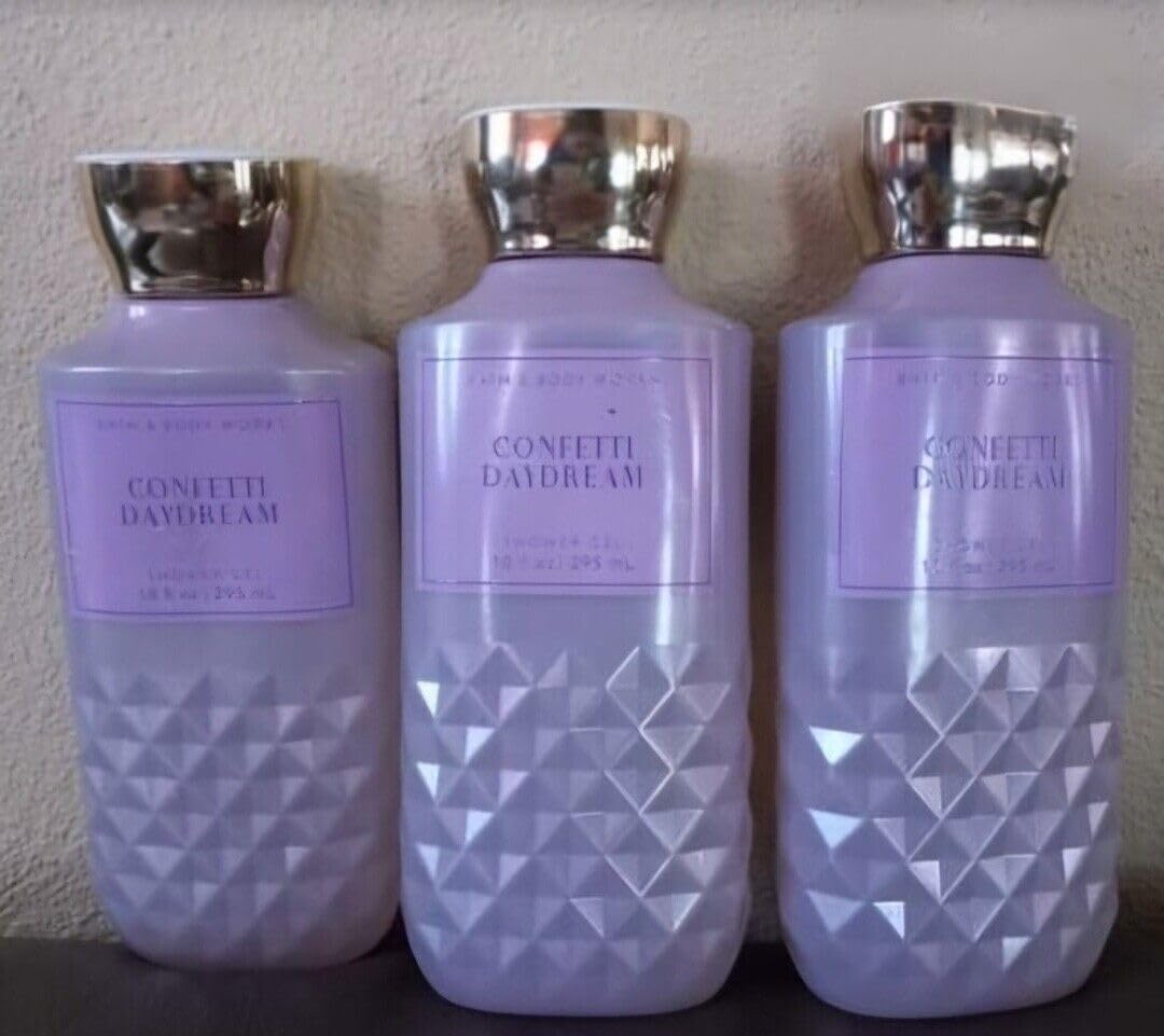 3-Pack Confetti Daydream Shower Gel & Body Wash - 10 oz Each | Moisturizing & Refreshing for Daily Bath & Relaxation