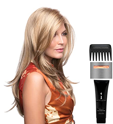 Noriko Angelica Wig Bundle - 5 Piece Set with Christy's Wigs Q&A Booklet, Travel Size Wig Shampoo, Wig Cap & Wide Tooth Comb (Color: Sugar Cane-R) - Perfect for Cosplay, Daily Wear & Travel Accessories