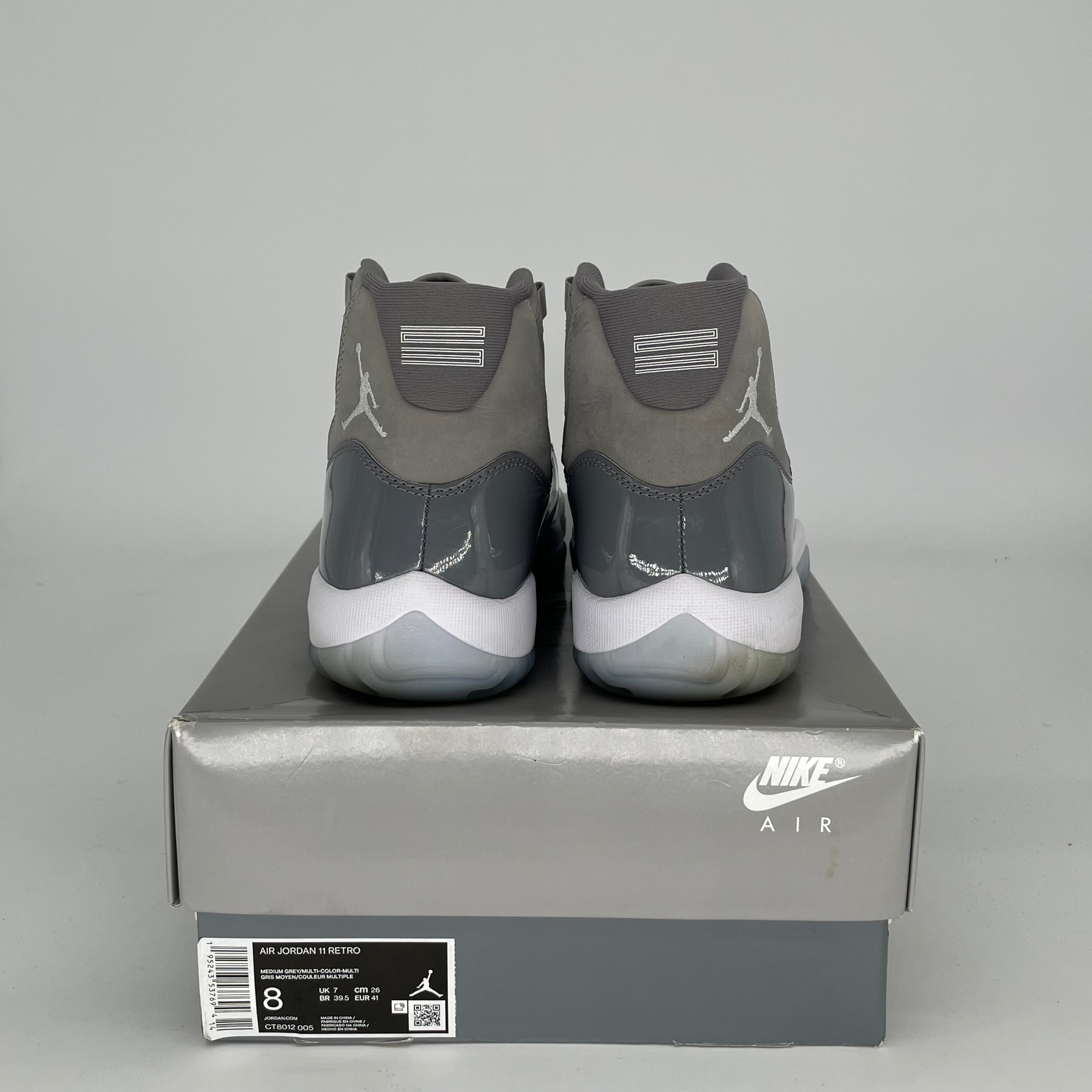 AIR JORDAN 11 COOL GREY Basketball Shoes - Men's Size 8/Women's Size 9.5 (CT8012-005) - Retro Sneakers for Casual Wear & Court Performance